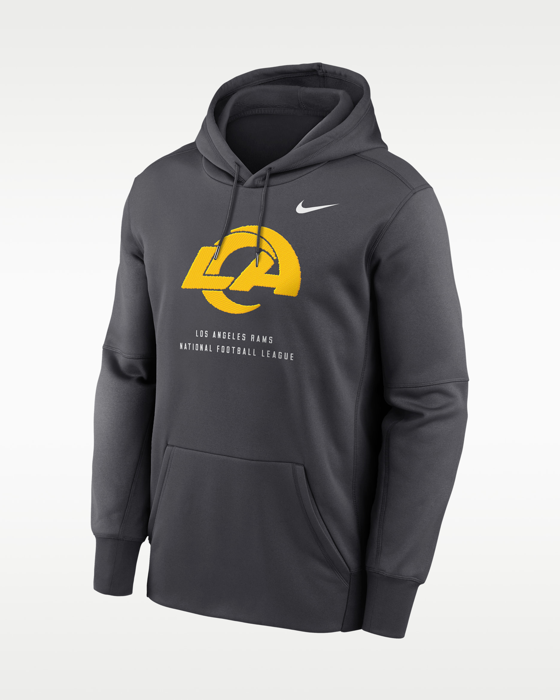 Los Angeles Rams Men's Nike Therma NFL Pullover Hoodie - Charcoal