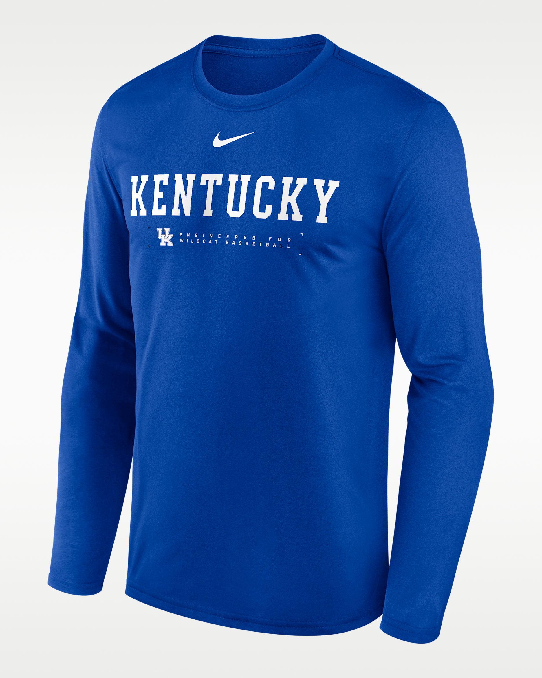 Kentucky Courtside Basketball Shootaround Legend Men's Nike Dri-FIT College Long-Sleeve T-Shirt - Royal