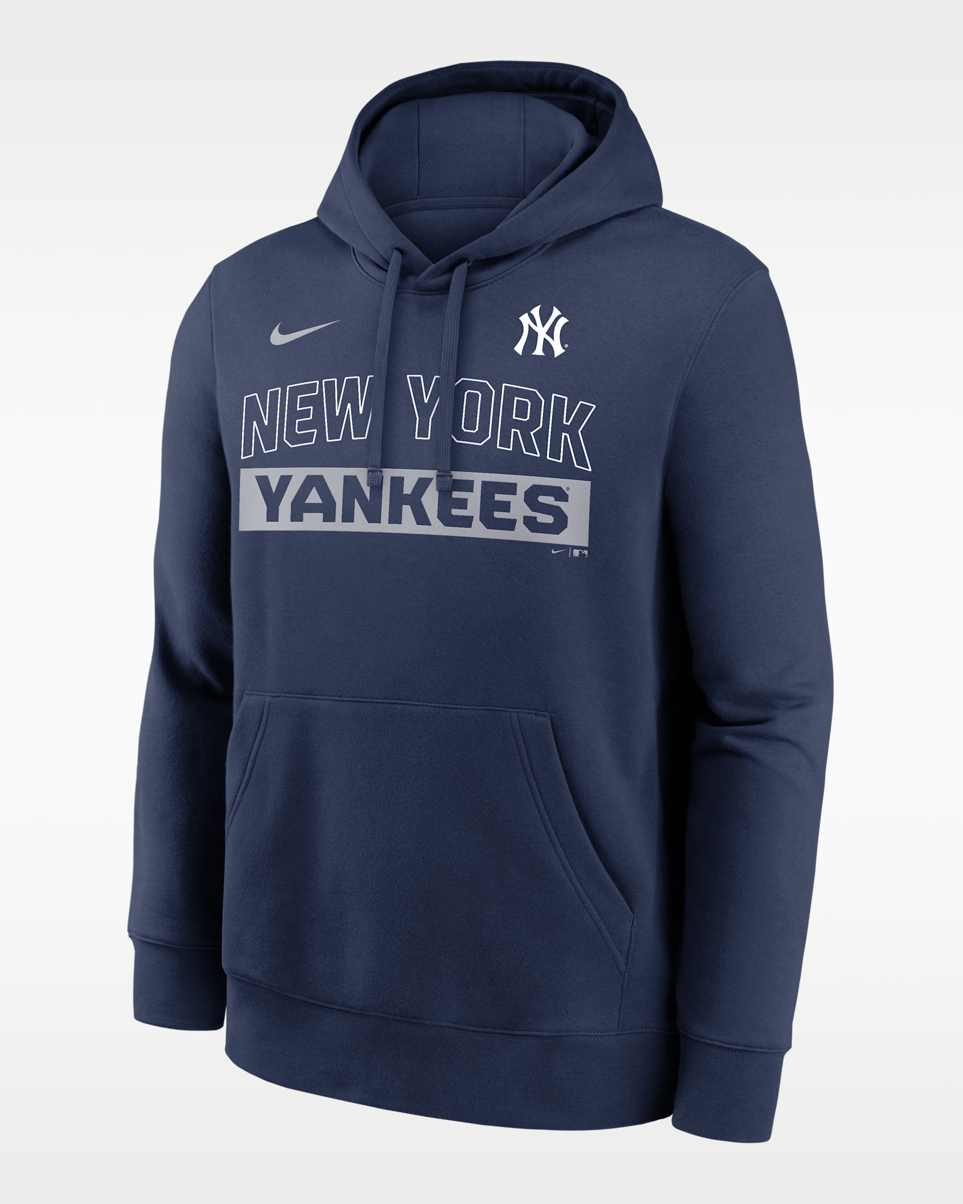 New York Yankees Club Men's Nike MLB Pullover Hoodie - Midnight Navy