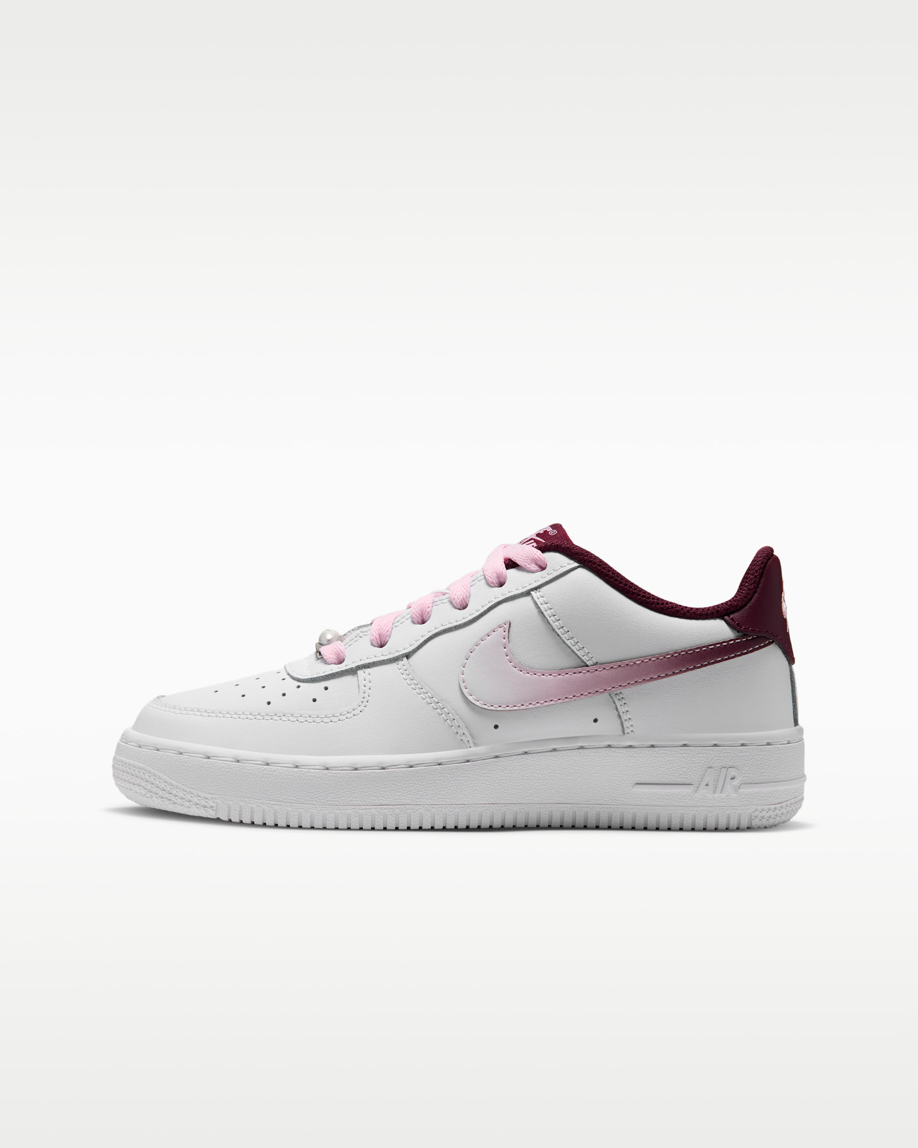 Chaussure Nike Air Force 1 Low LV8 pour pré-ado - Blanc/Pink Foam/Burgundy Crush