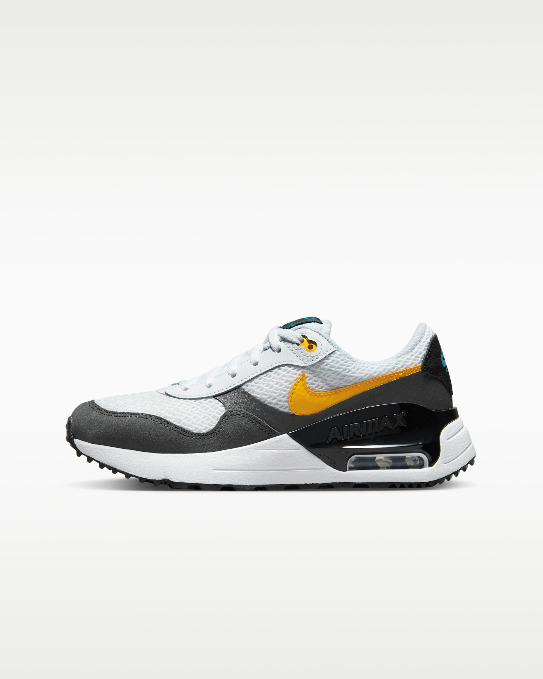 Nike Air Max SYSTM Older Kids' Shoes - White/Iron Grey/Blue Lightning/Laser Orange