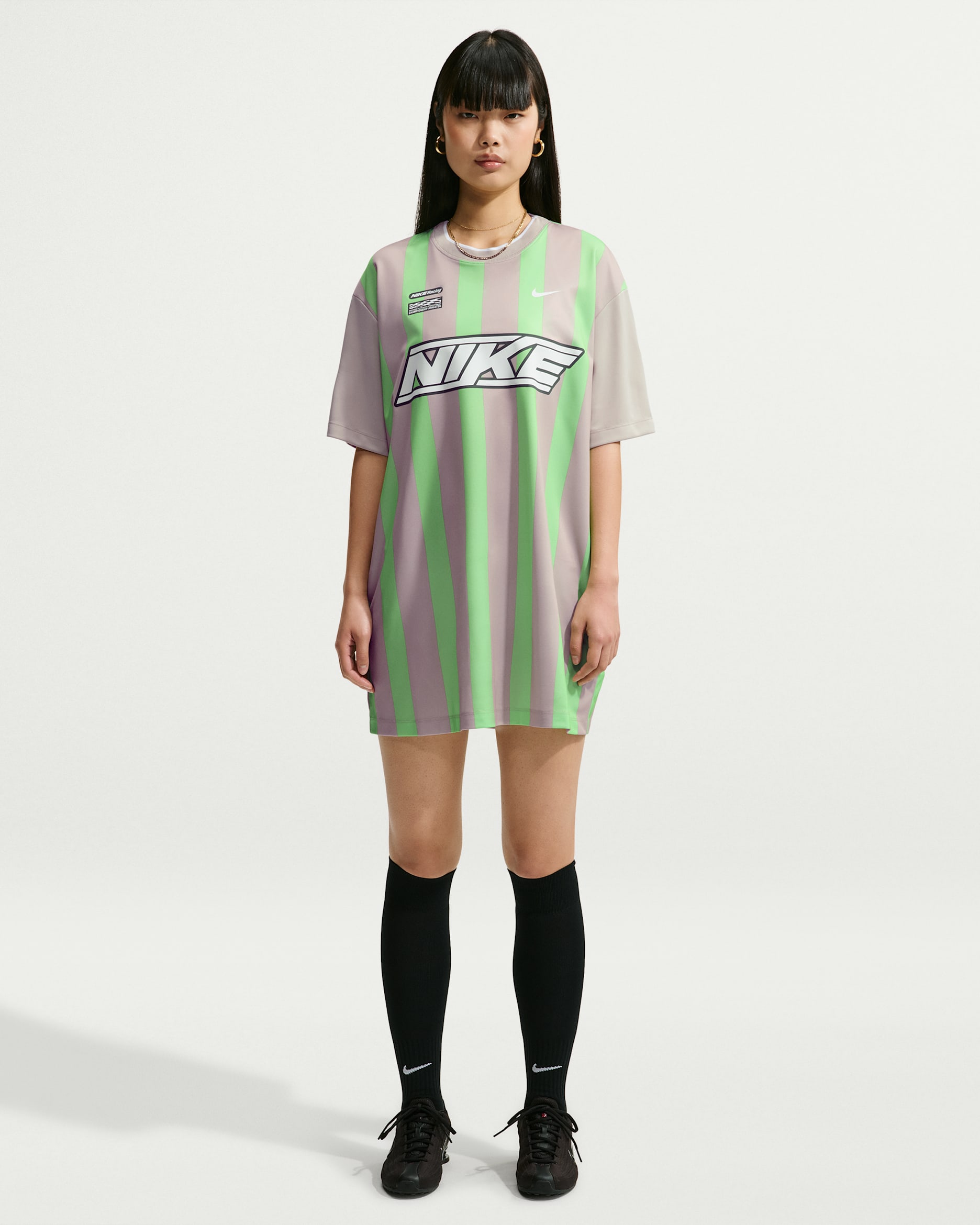 Nike Sportswear Women's Oversized Jersey Mini Dress - Cream II/Illusion Green/White