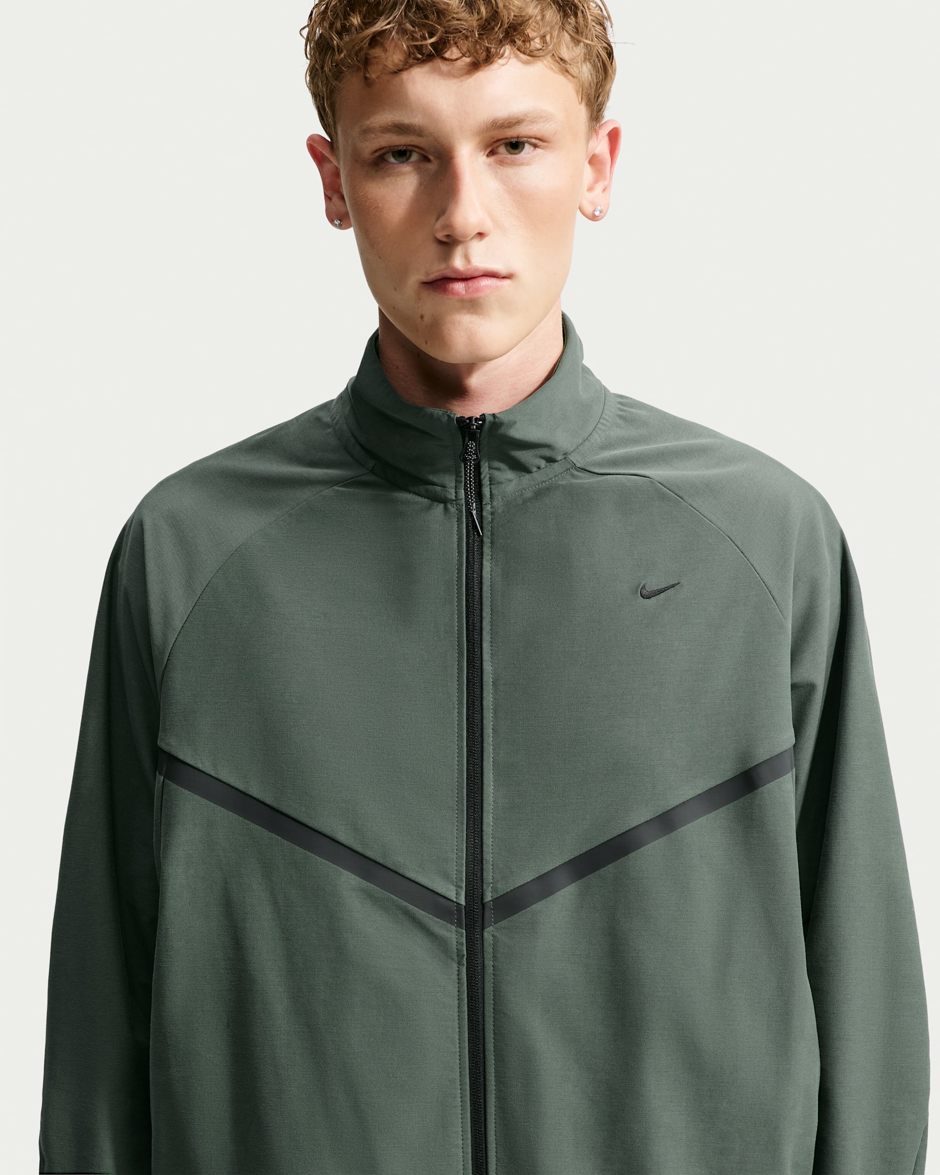 Nike Sportswear Tech Men's Dri-FIT Shori Knit Track Jacket - Camo Green/Black