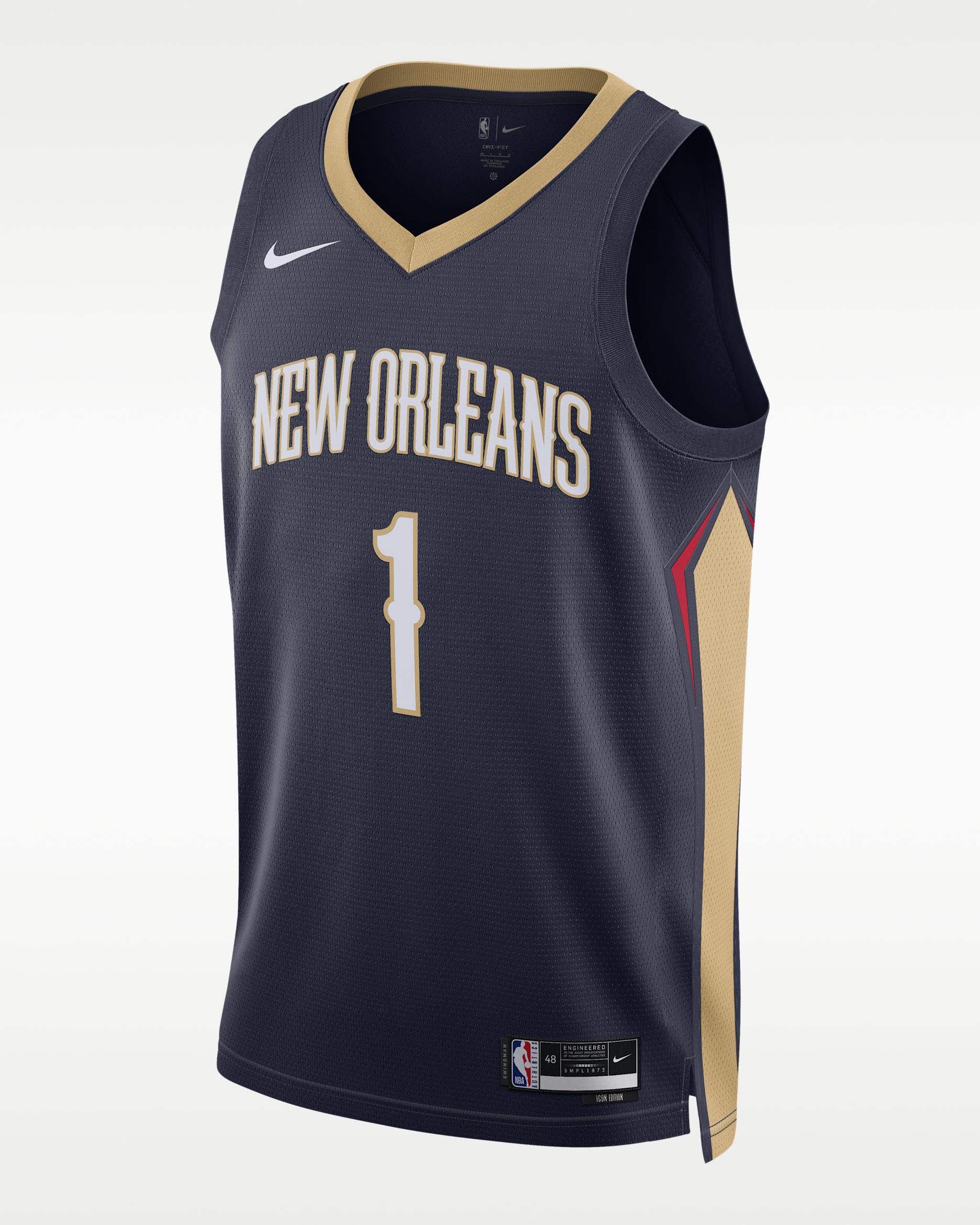 Jersey Nike Dri-FIT de la NBA Swingman para hombre New Orleans Pelicans Icon Edition - Azul marino universitario