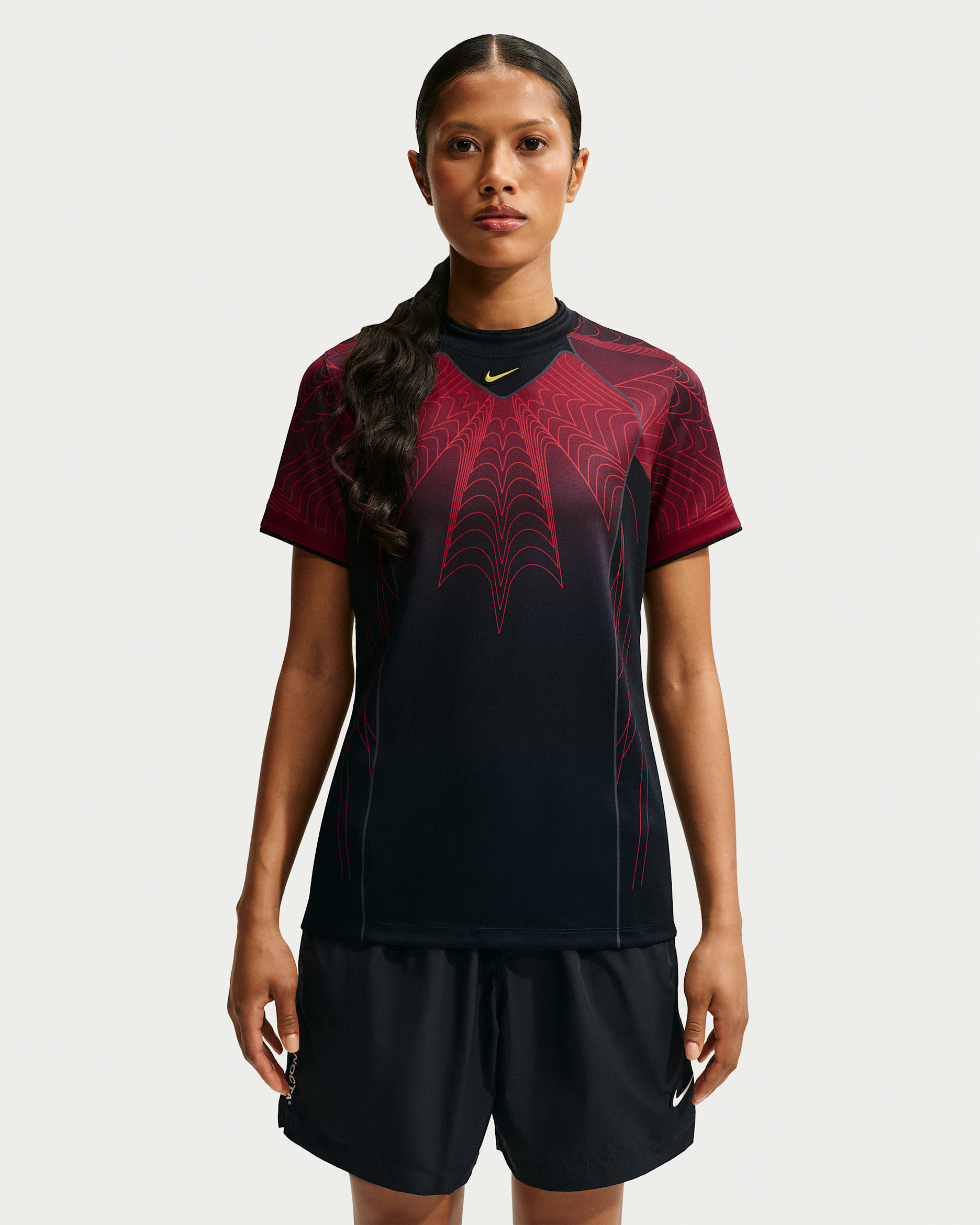 Canada x NOCTA Women's Short-Sleeve Top ﻿ - Black/University Red/Sonic Yellow