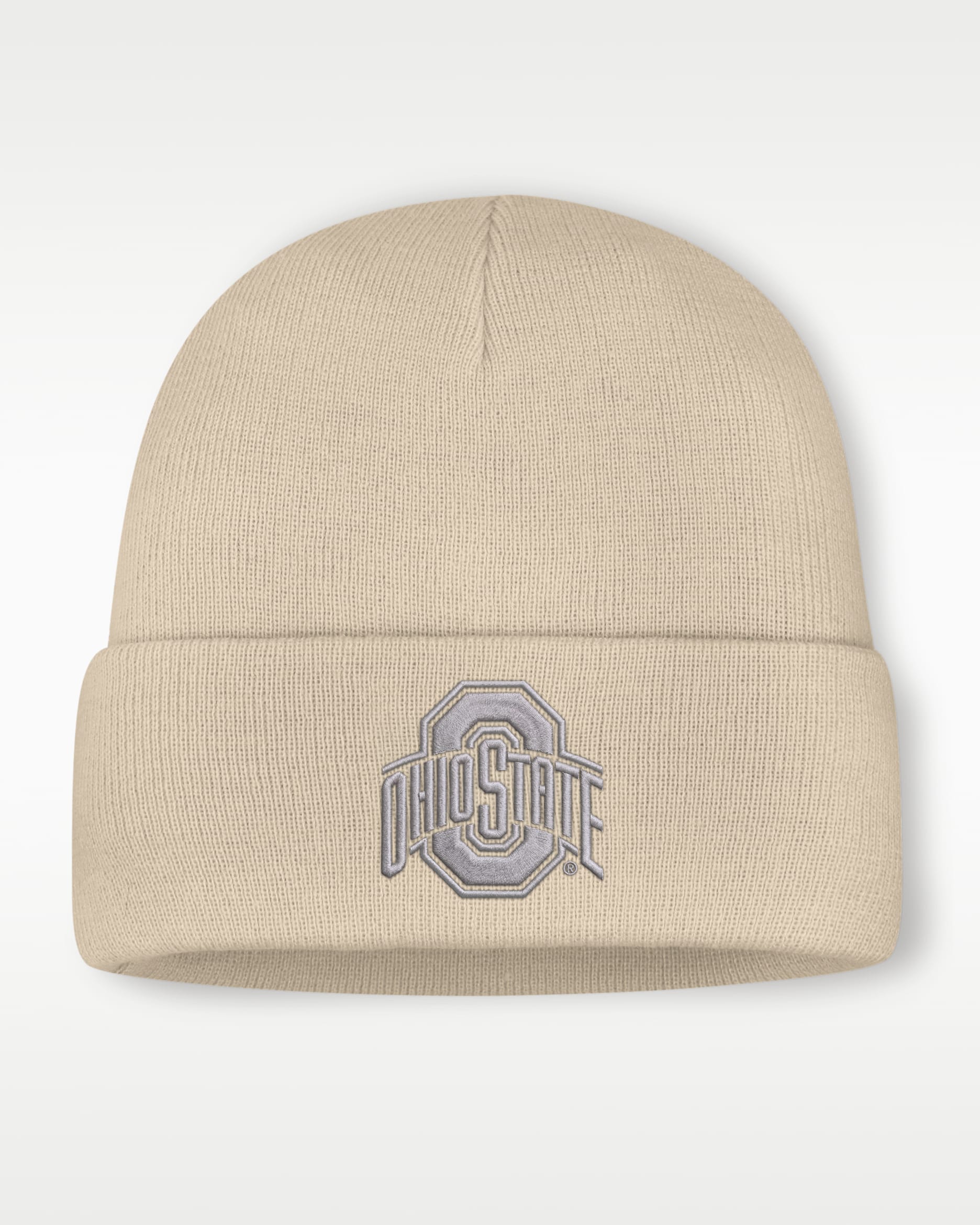 Ohio State Men's Nike College Cuffed Beanie - Natural