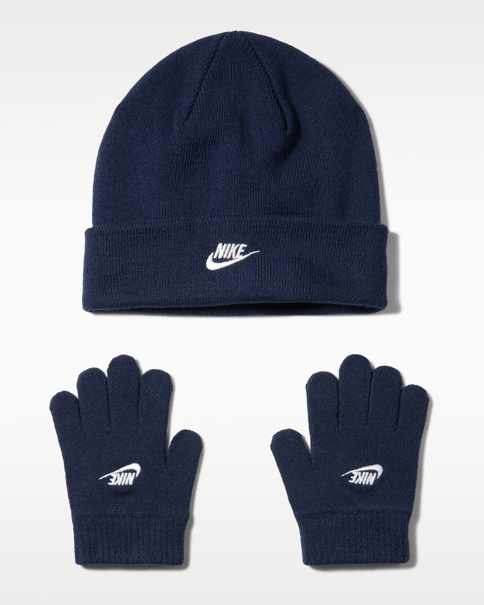 Conjunto de gorro y guantes Club para niños talla grande Nike - Obsidiana