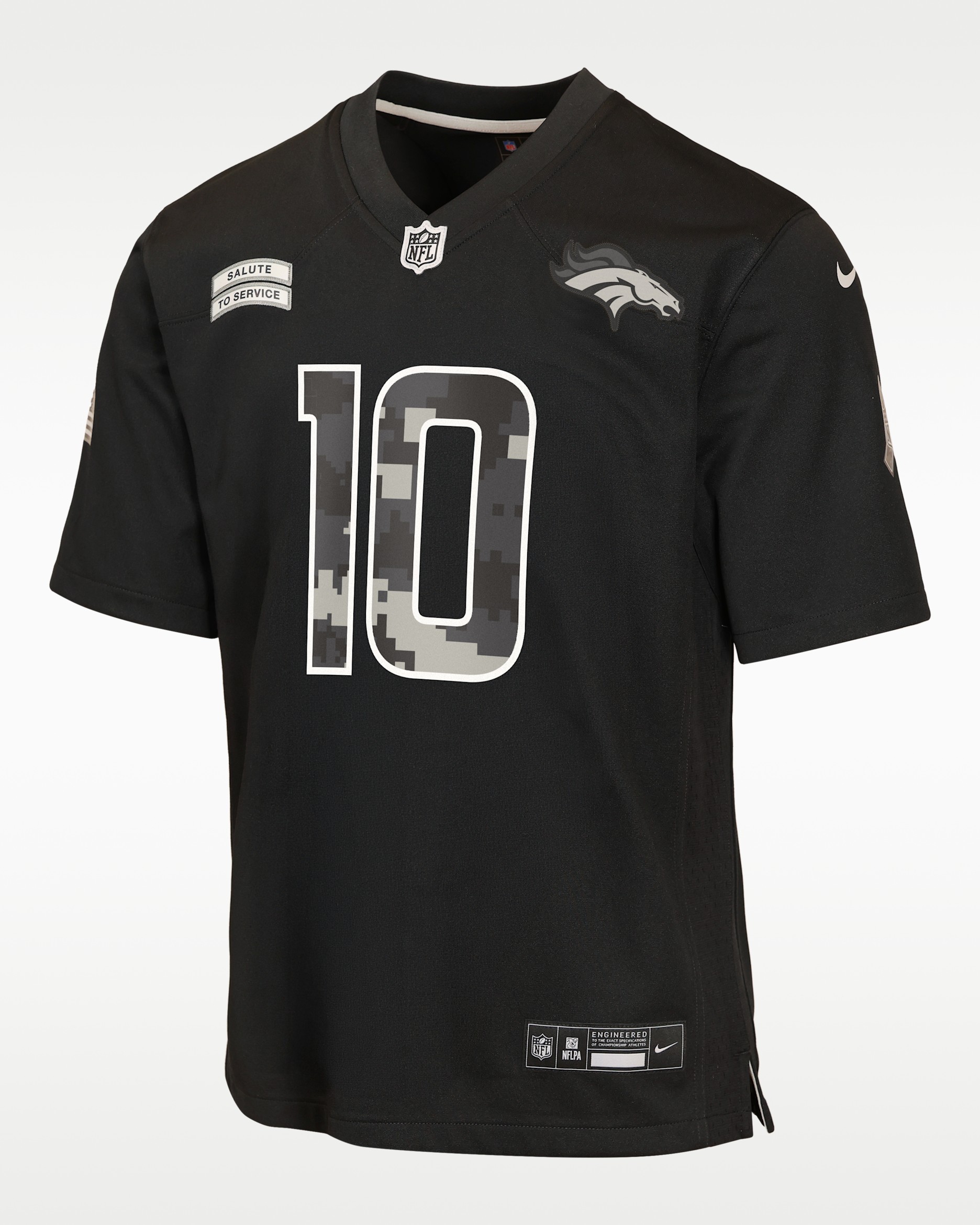 Bo Nix Denver Broncos Salute to Service Big Kids' Nike NFL Game Jersey - Black