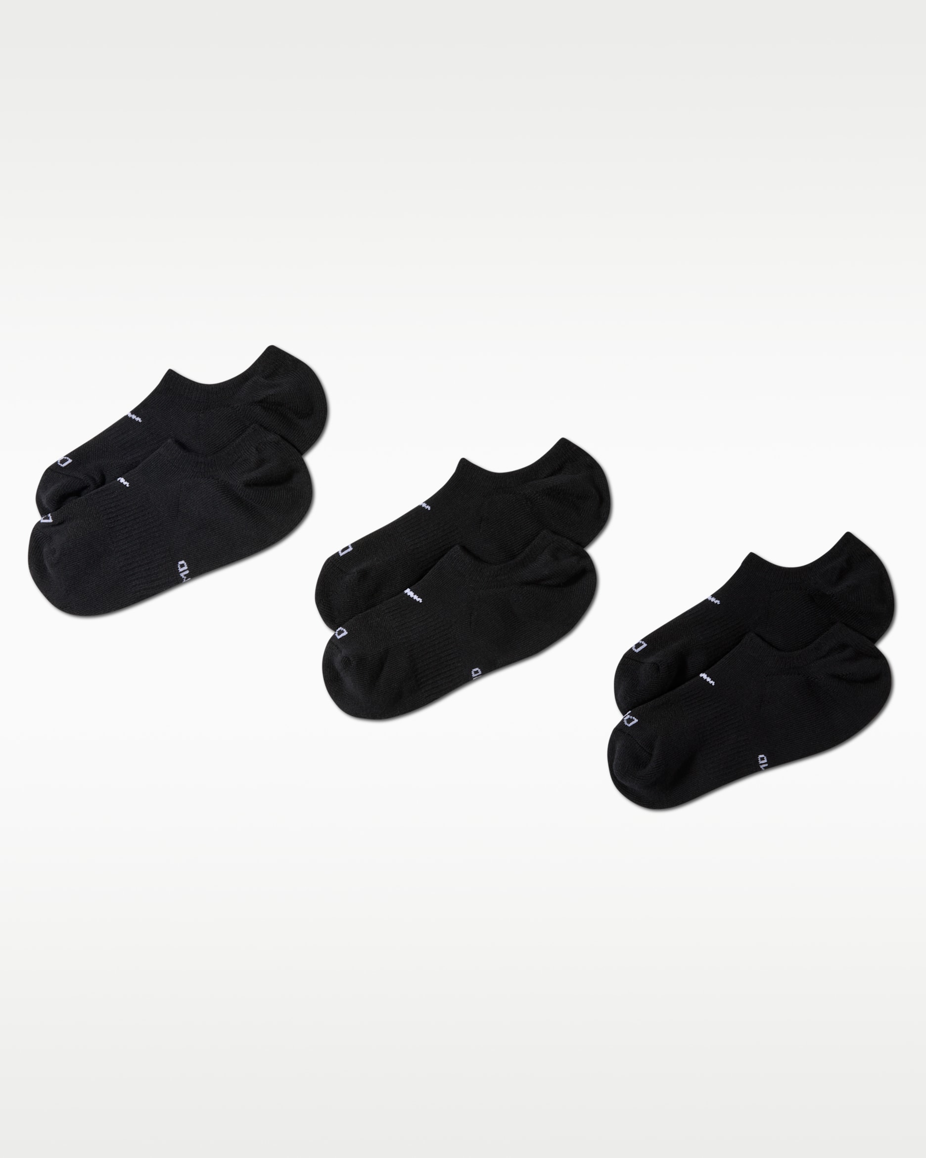 Calcetines invisibles de entrenamiento para mujer Nike Everyday Plus Cushioned (3 pares) - Negro/Blanco