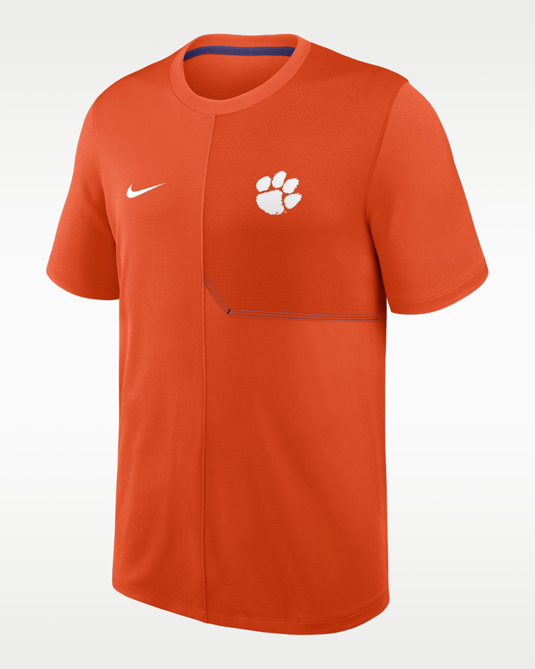 Clemson Sideline Coach Men's Nike Dri-FIT College Top - University Orange/New Orchid