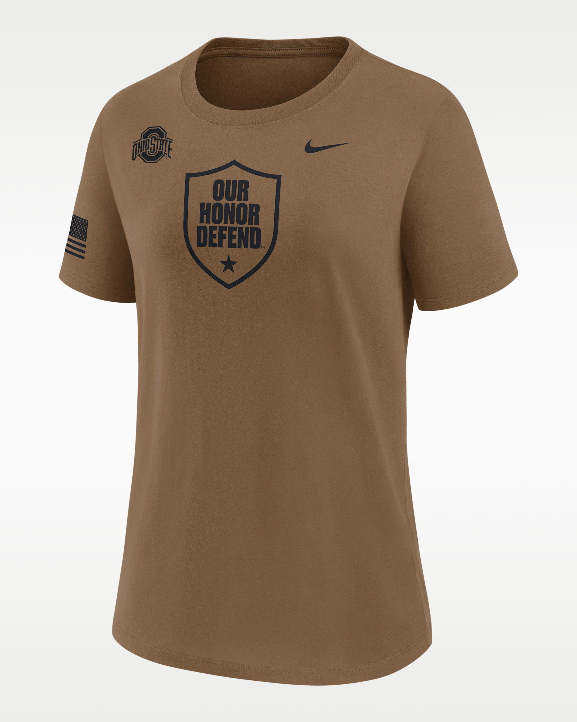 Ohio State 2026 Military Appreciation Women's Nike Dri-FIT College T-Shirt - Ale Brown