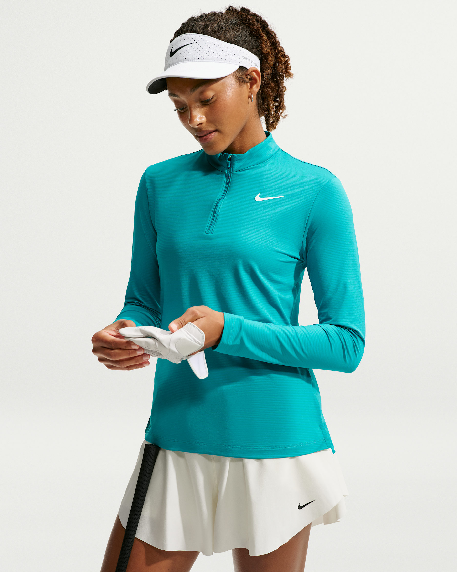 Nike Victory Women's Dri-FIT 1/4-Zip Golf Top - Energy/White