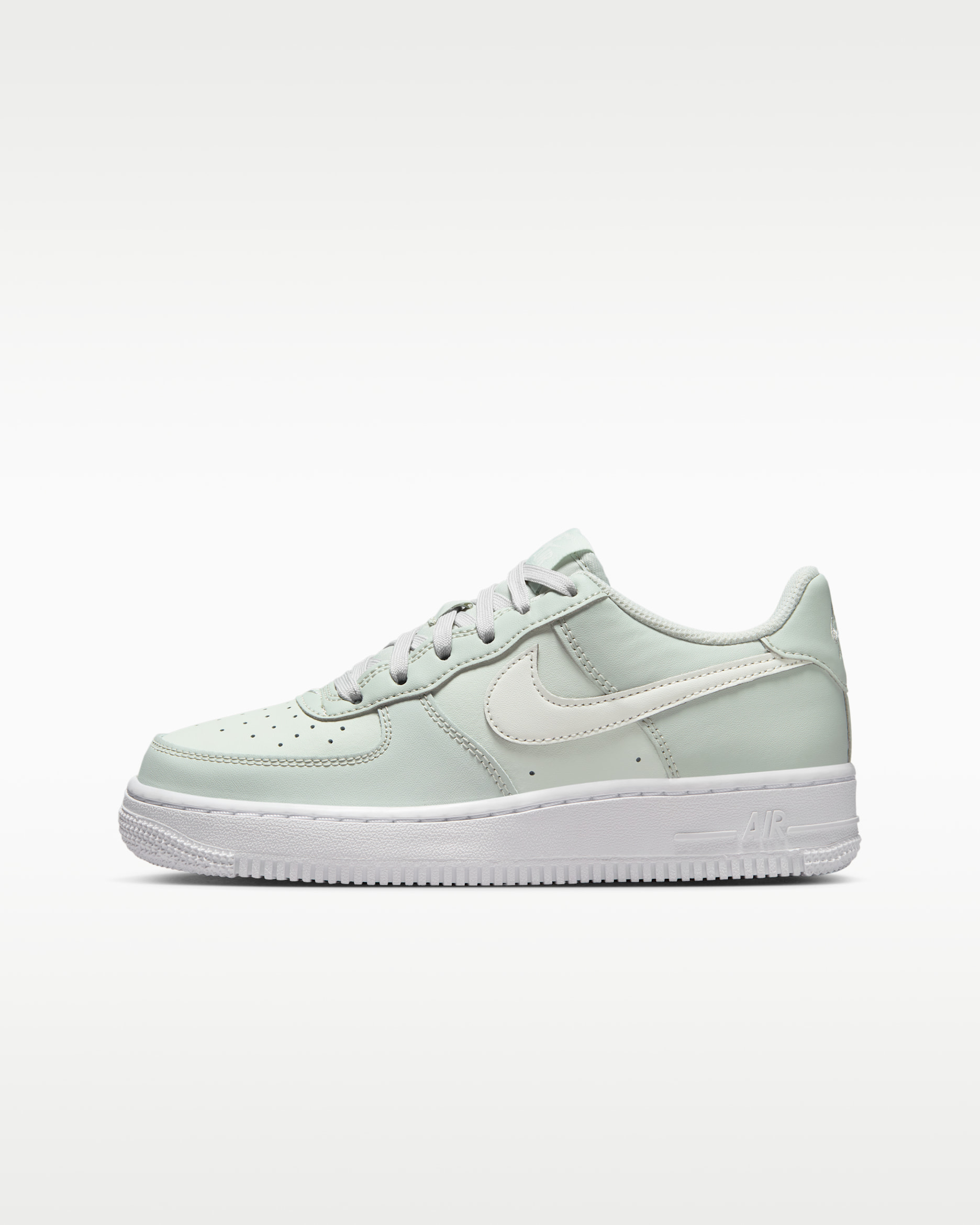Nike Air Force 1 Big Kids' Shoes - Light Silver/Spruce Aura/White/Sail