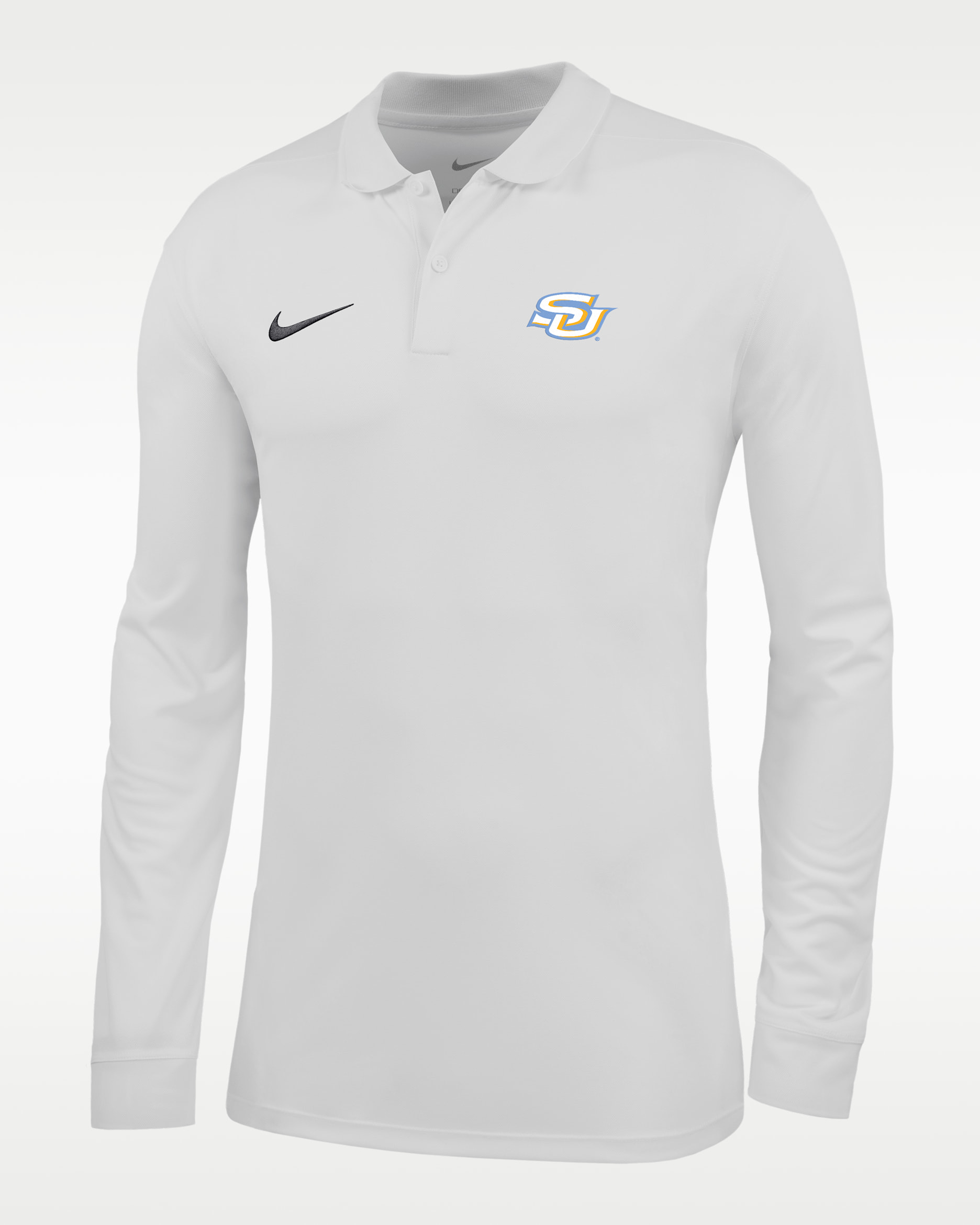Nike College (Southern University and A&M) Men's Dri-FIT Long-Sleeve Polo - White
