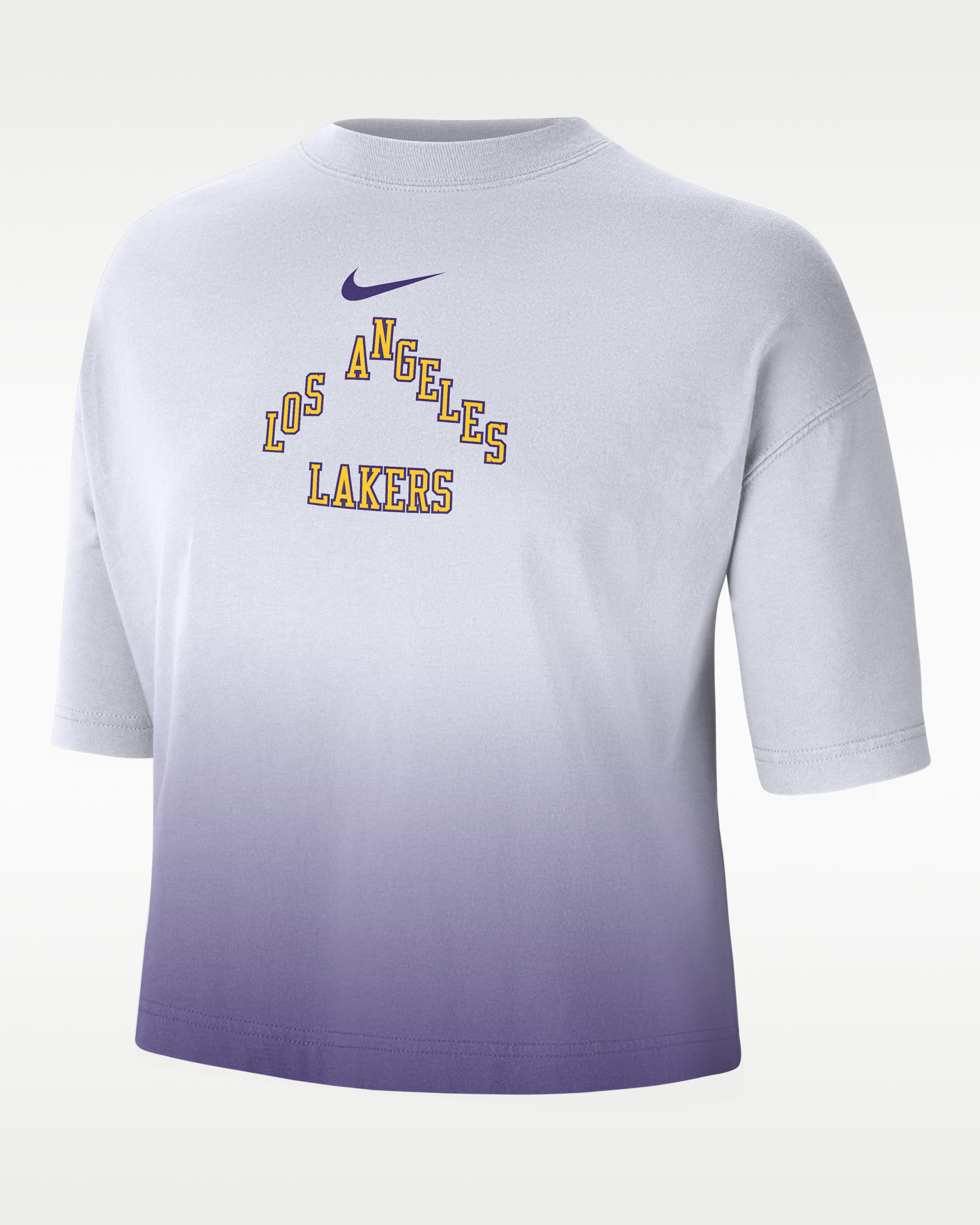 Playera de corte cuadrado Nike NBA para mujer Los Angeles Lakers Courtside City Edition Premium - Blanco
