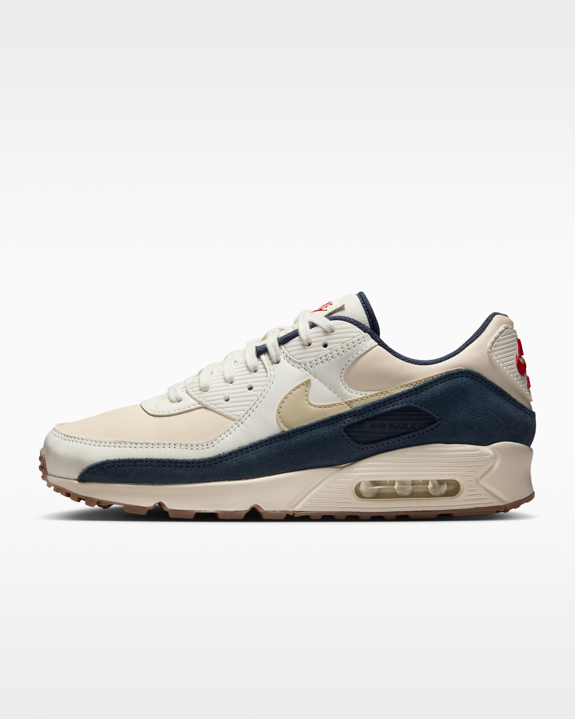 Nike Air Max 90 Premium Men's Shoes - Pale Ivory/Thunder Blue/Sail/Light Khaki