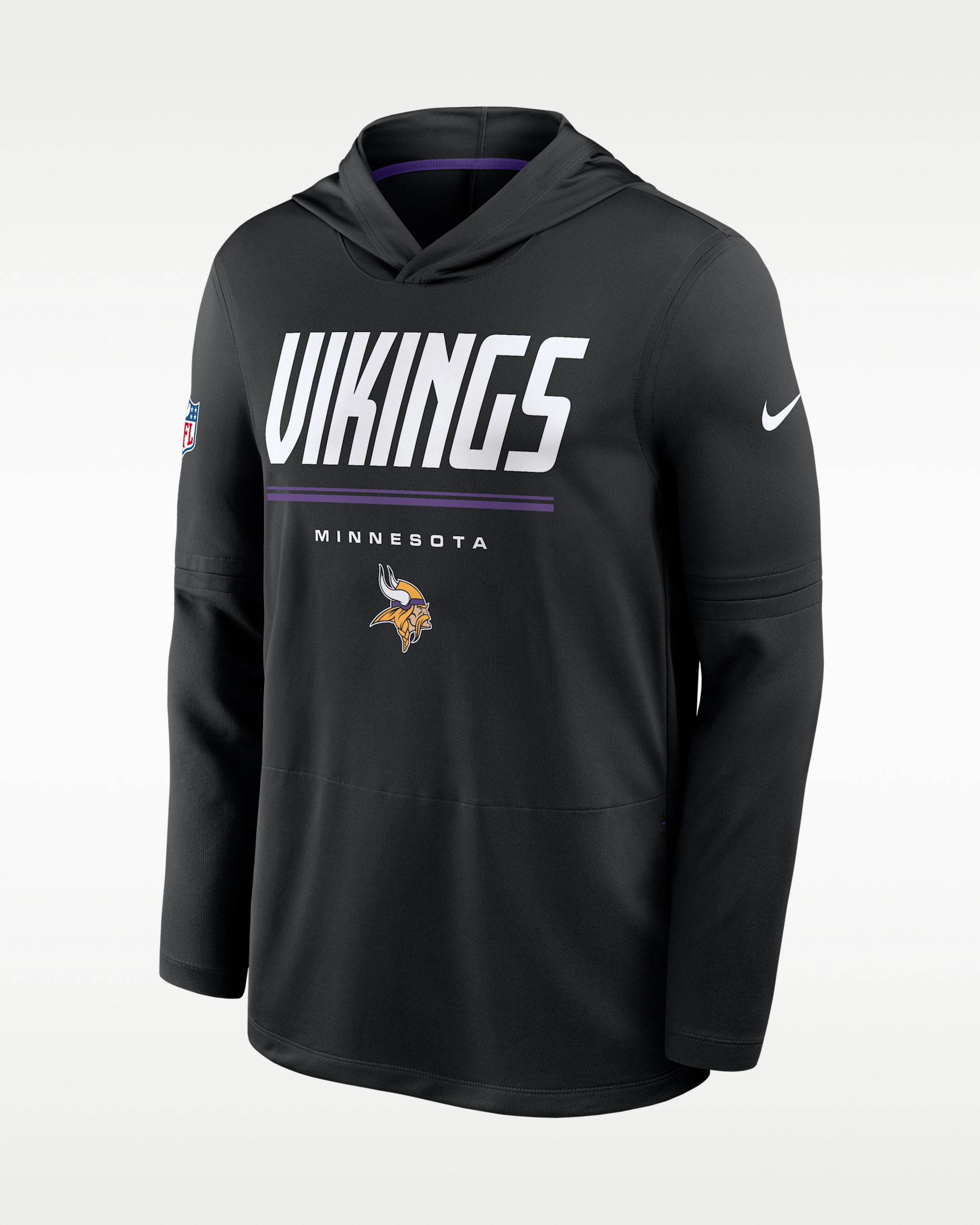 Minnesota Vikings Sideline Men's Nike Dri-FIT NFL Long-Sleeve Hooded Top - Black