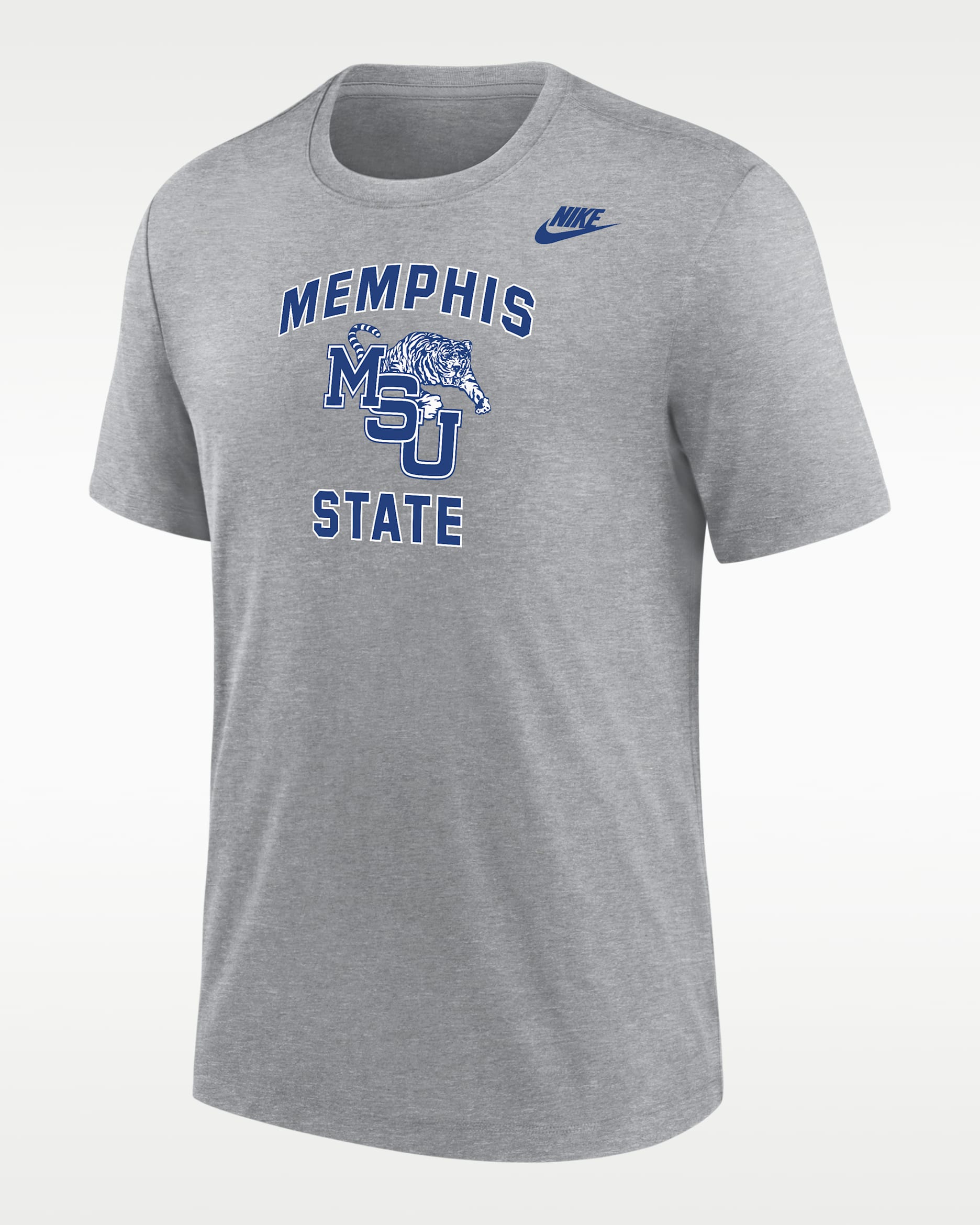 Playera de futbol americano Nike Tri-blend para hombre Memphis Tigers - Gris oscuro jaspeado
