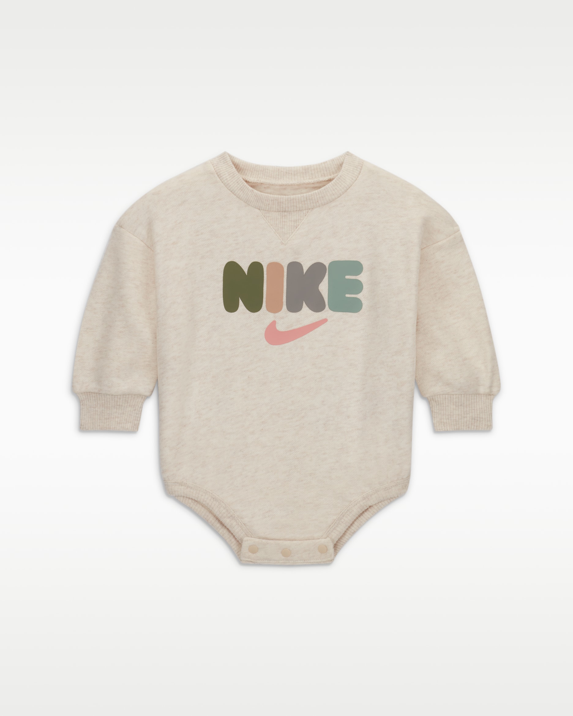 Nike Sportswear Primary Play Crew Romper rompertje voor baby's - Ivory Heather