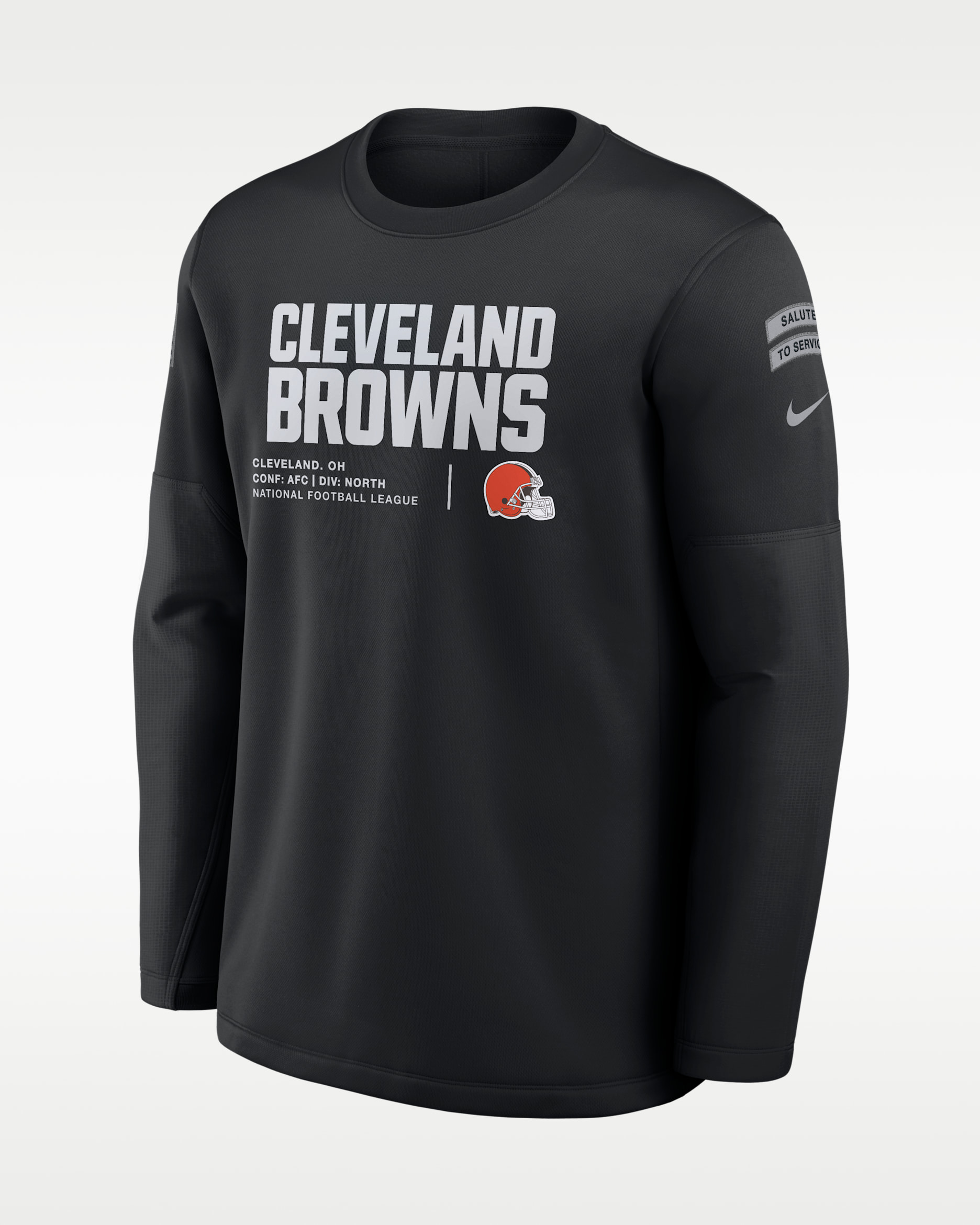 Cleveland Browns Salute to Service Sideline Coaches Men's Nike NFL Pullover Crew - Black