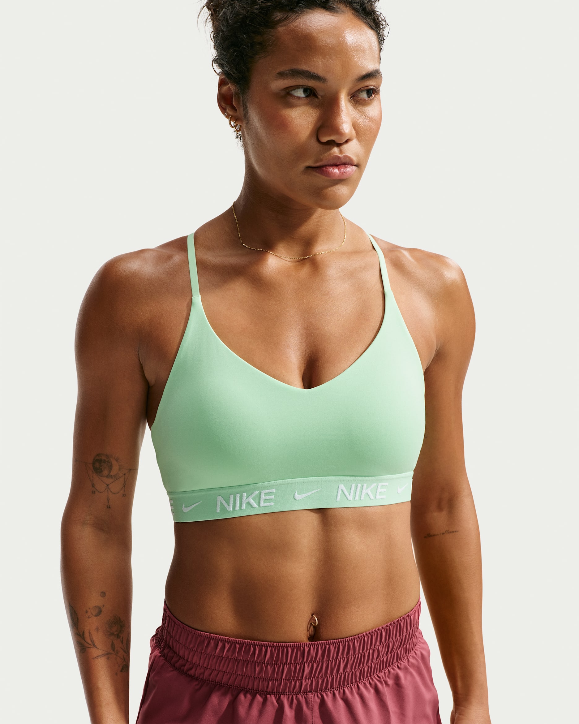 Nike Indy Light-Support Women's Padded Adjustable Sports Bra - Cucumber Calm