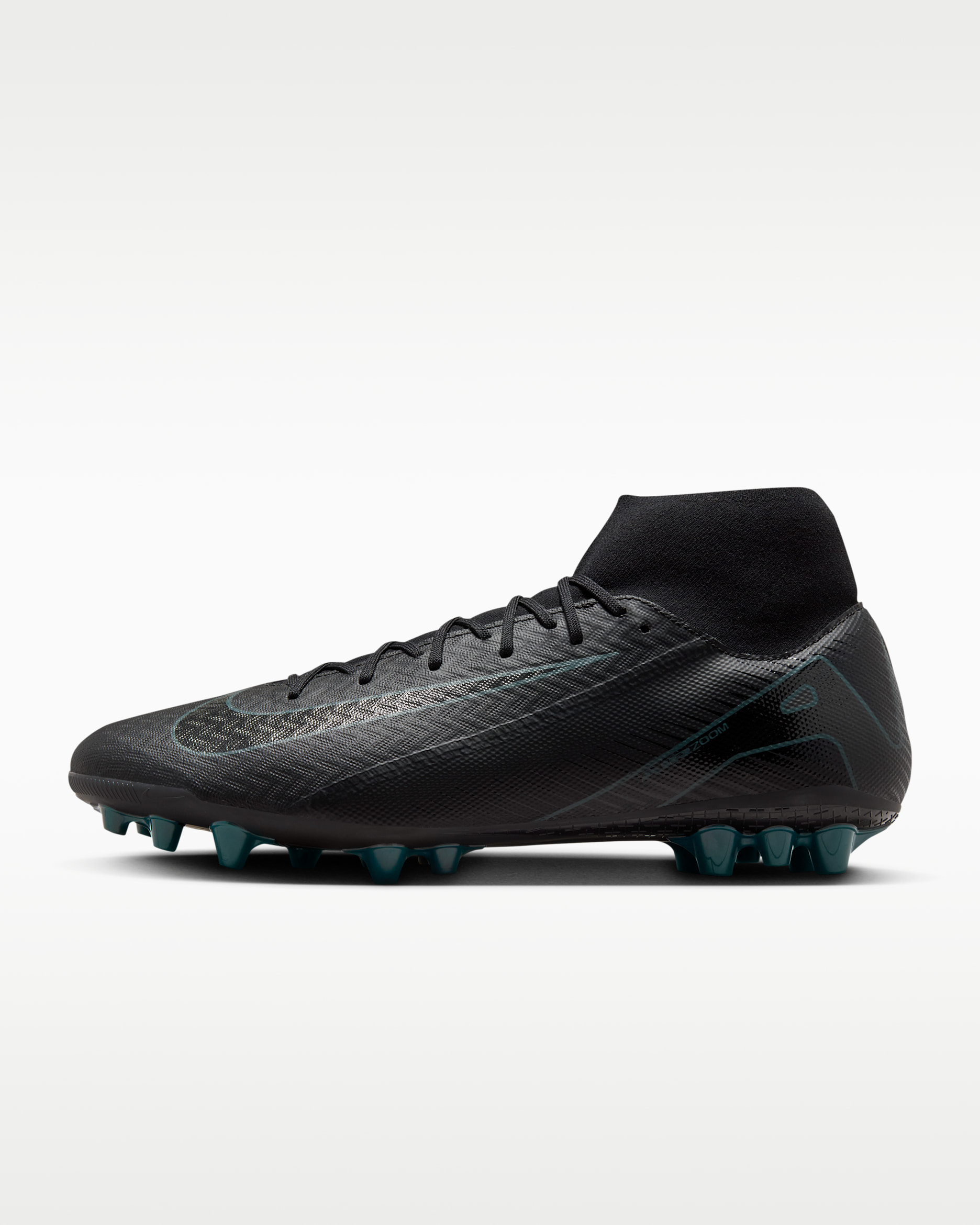 Nike Mercurial Superfly 10 Academy AG High-Top-Fußballschuh - Schwarz/Deep Jungle/Schwarz