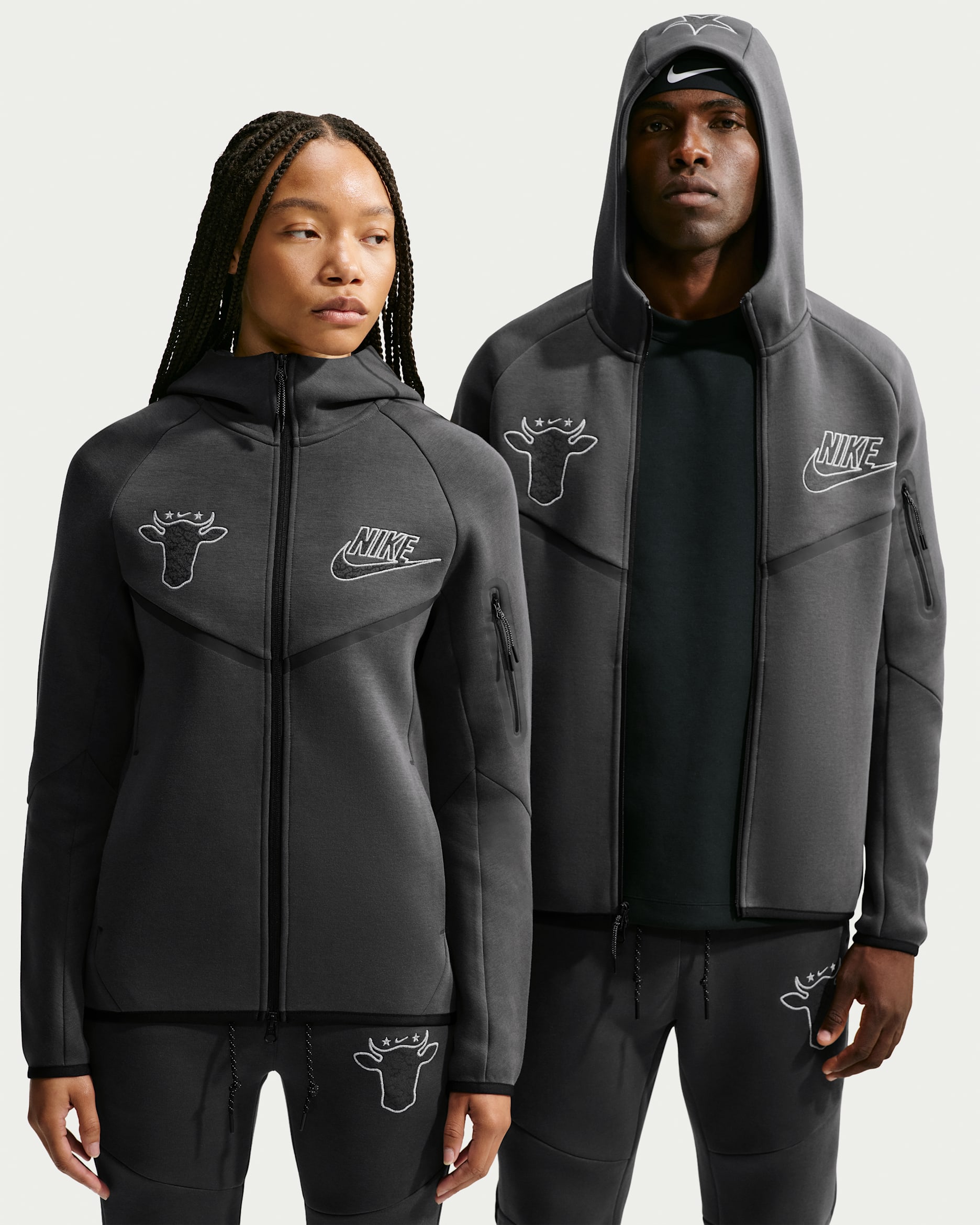 Nike Tech x Wagyu Men's Fleece Full-Zip Hoodie - Anthracite
