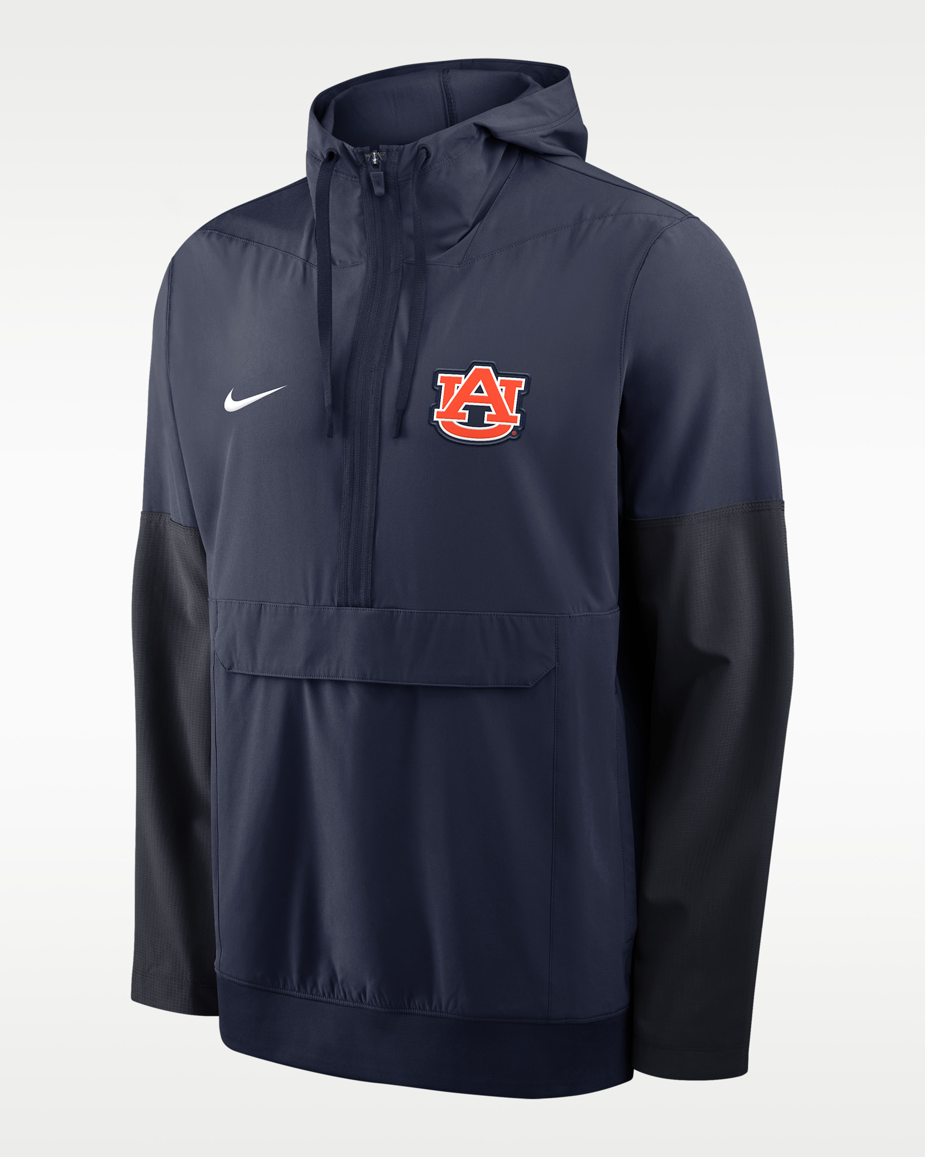 Chamarra universitaria Nike con gorro de medio cierre para hombre Auburn Anorak - Azul marino