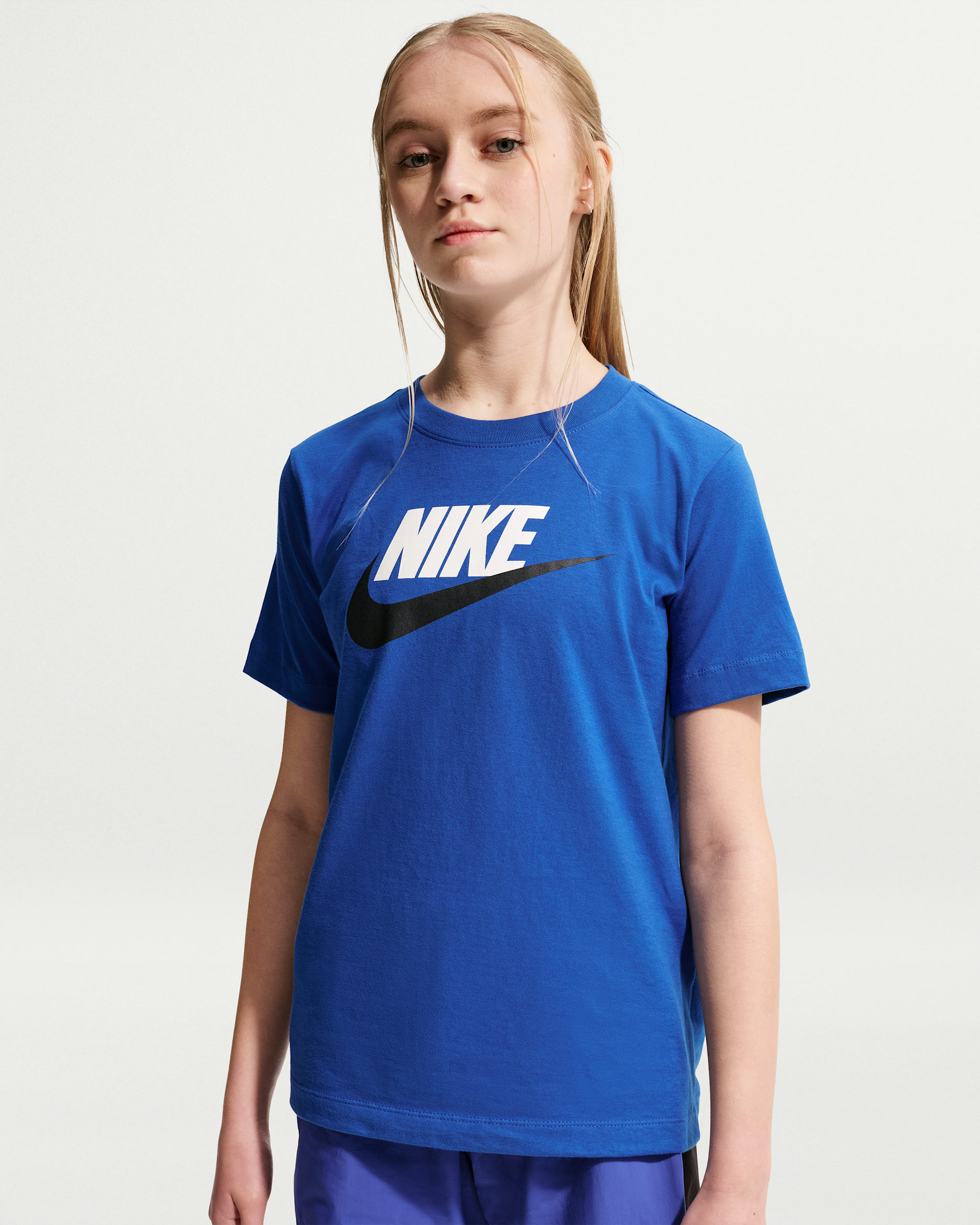 Nike Sportswear Big Kids' T-Shirt - Game Royal/White/Obsidian