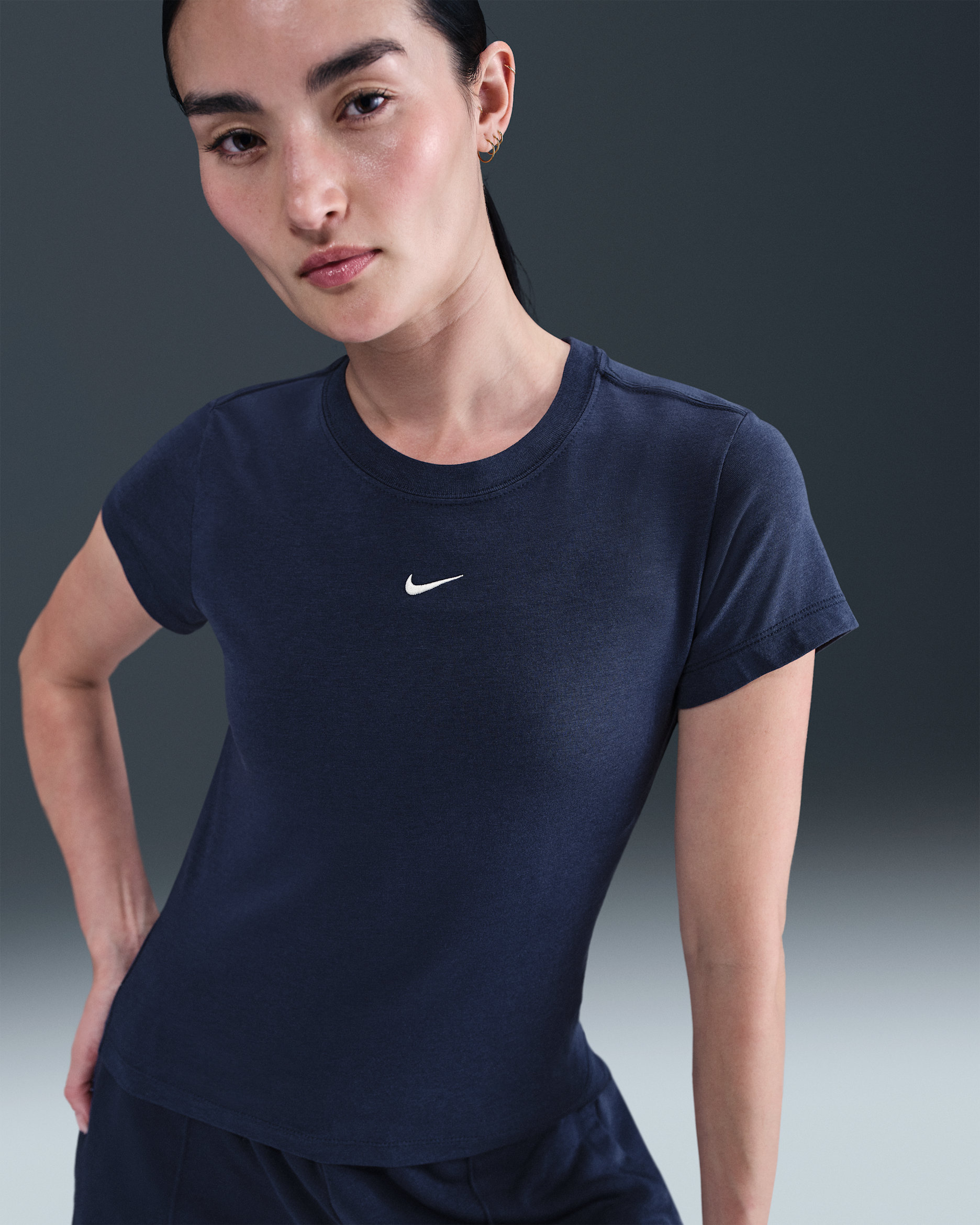 Nike Sportswear Chill Knit Women's T-Shirt - Midnight Navy/Sail
