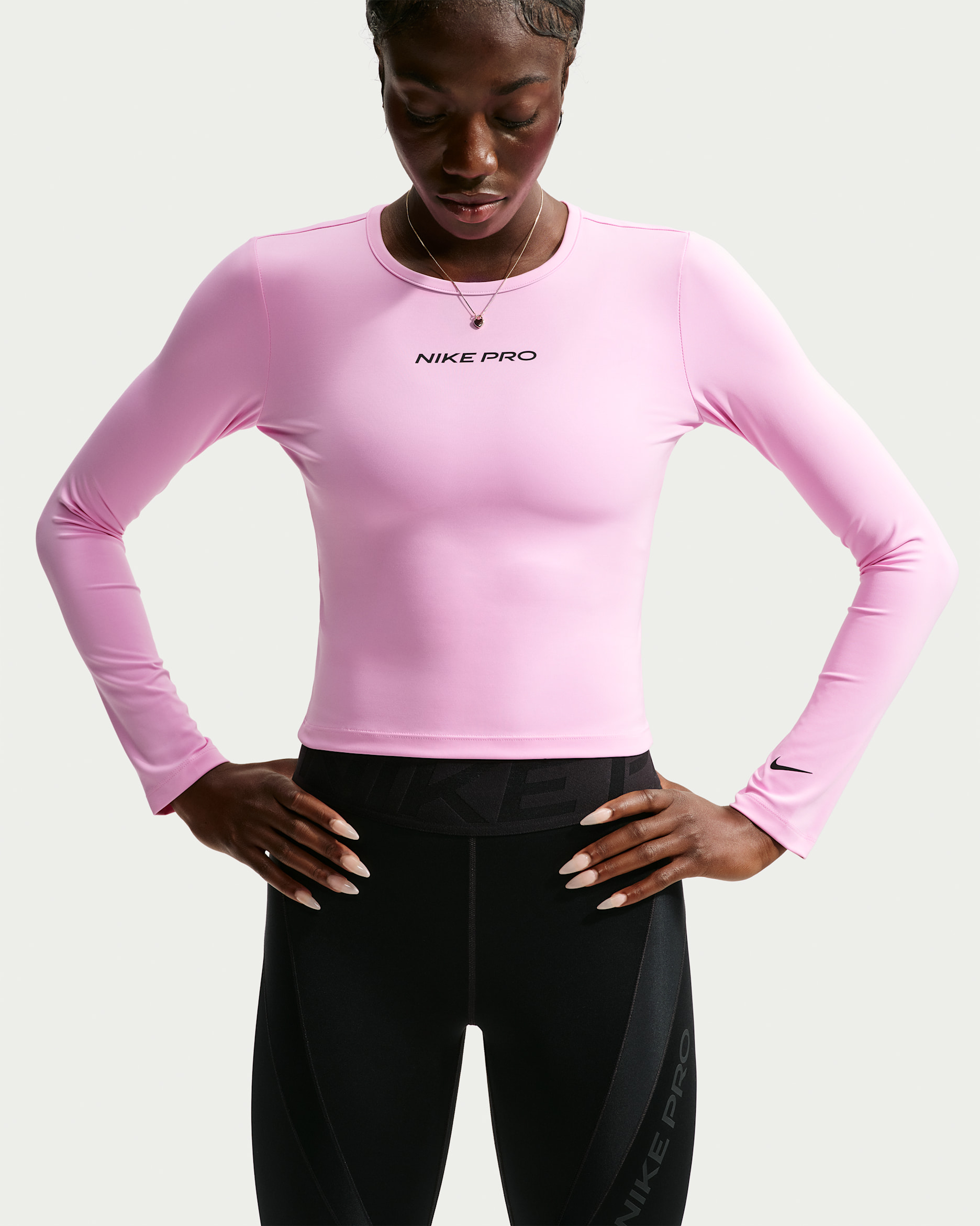 Nike Pro Sculpt Women's Dri-FIT Long-Sleeve Top - Pink Rise/Black