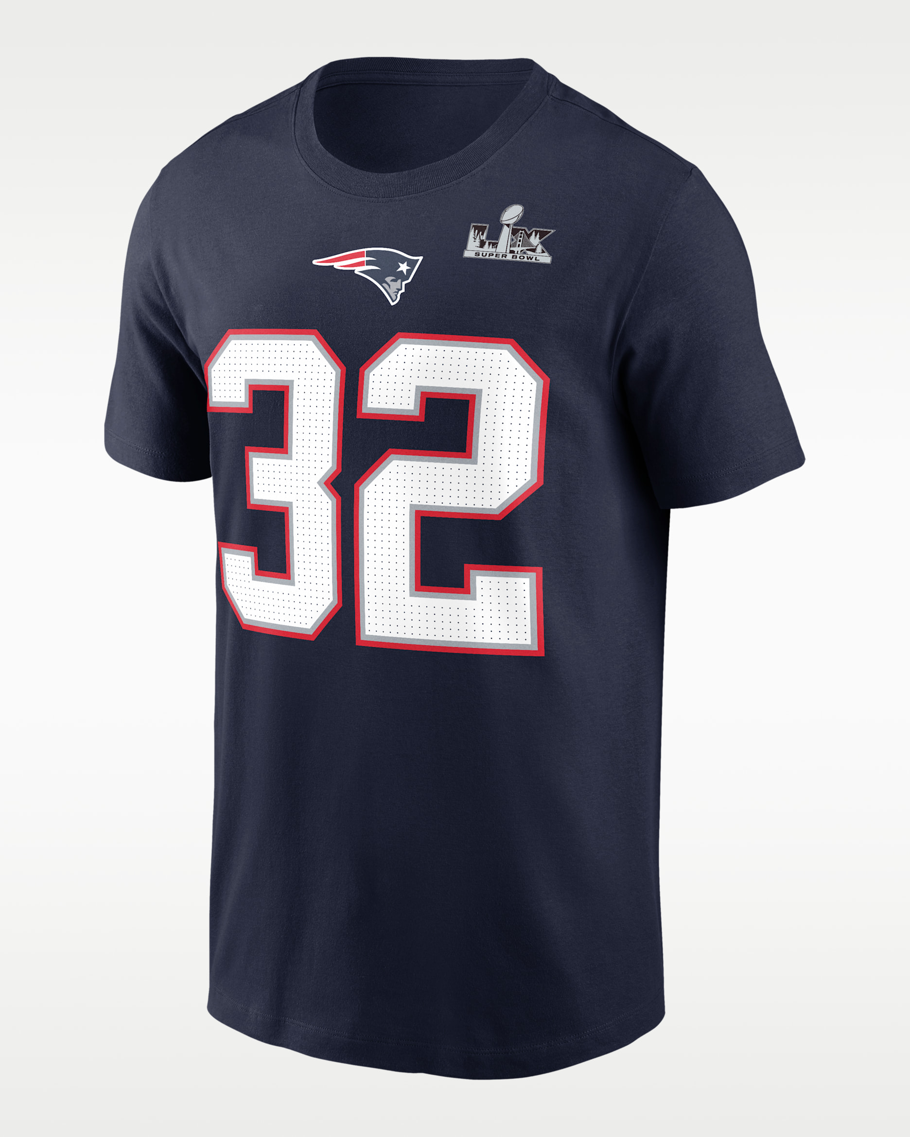 TreVeyon Henderson New England Patriots Super Bowl LX Men's Nike NFL T-Shirt - Navy
