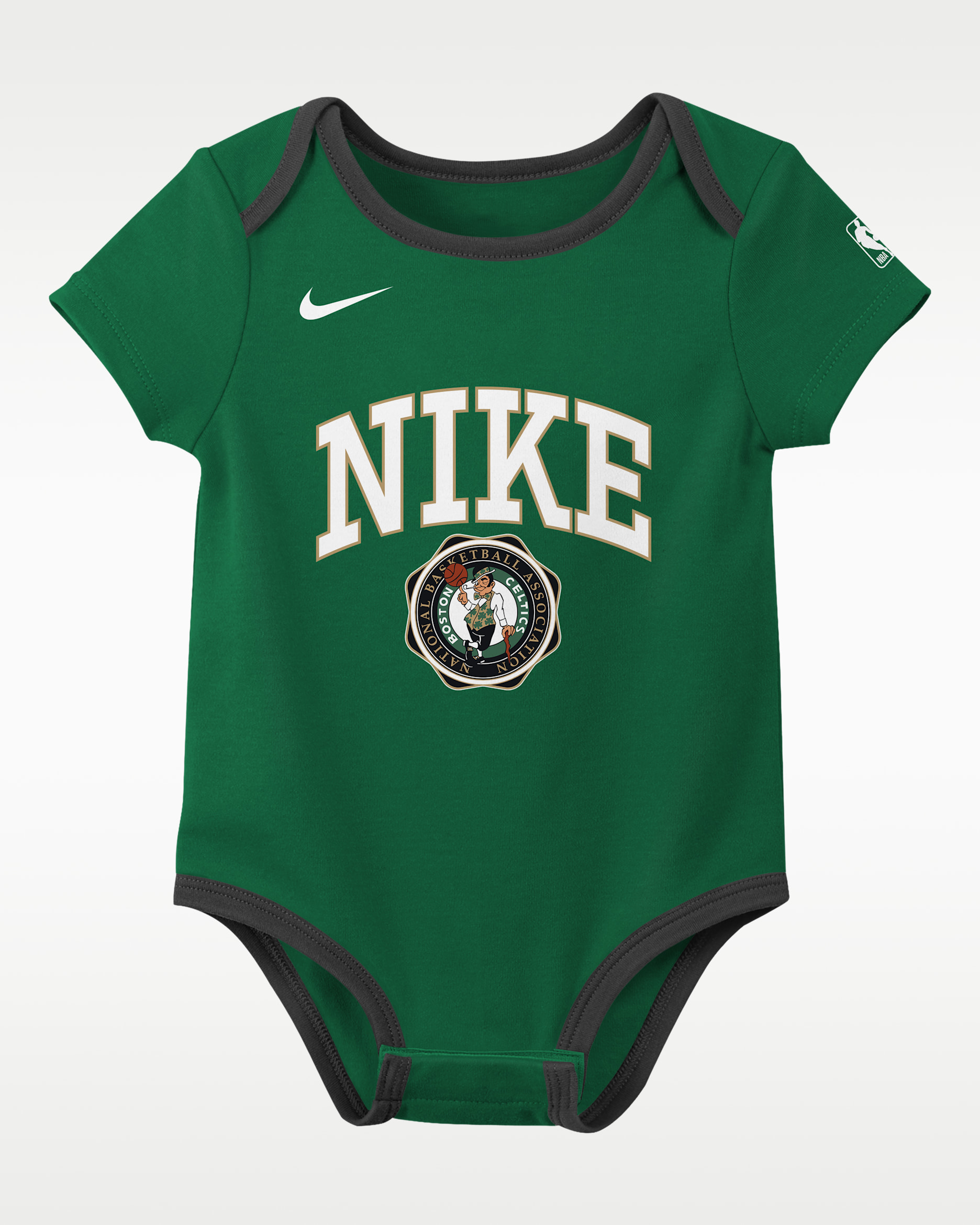 Boston Celtics Just Do It Baby Nike Basketball Bodysuit Set (2-Pack) - Kelly Green/Black/White