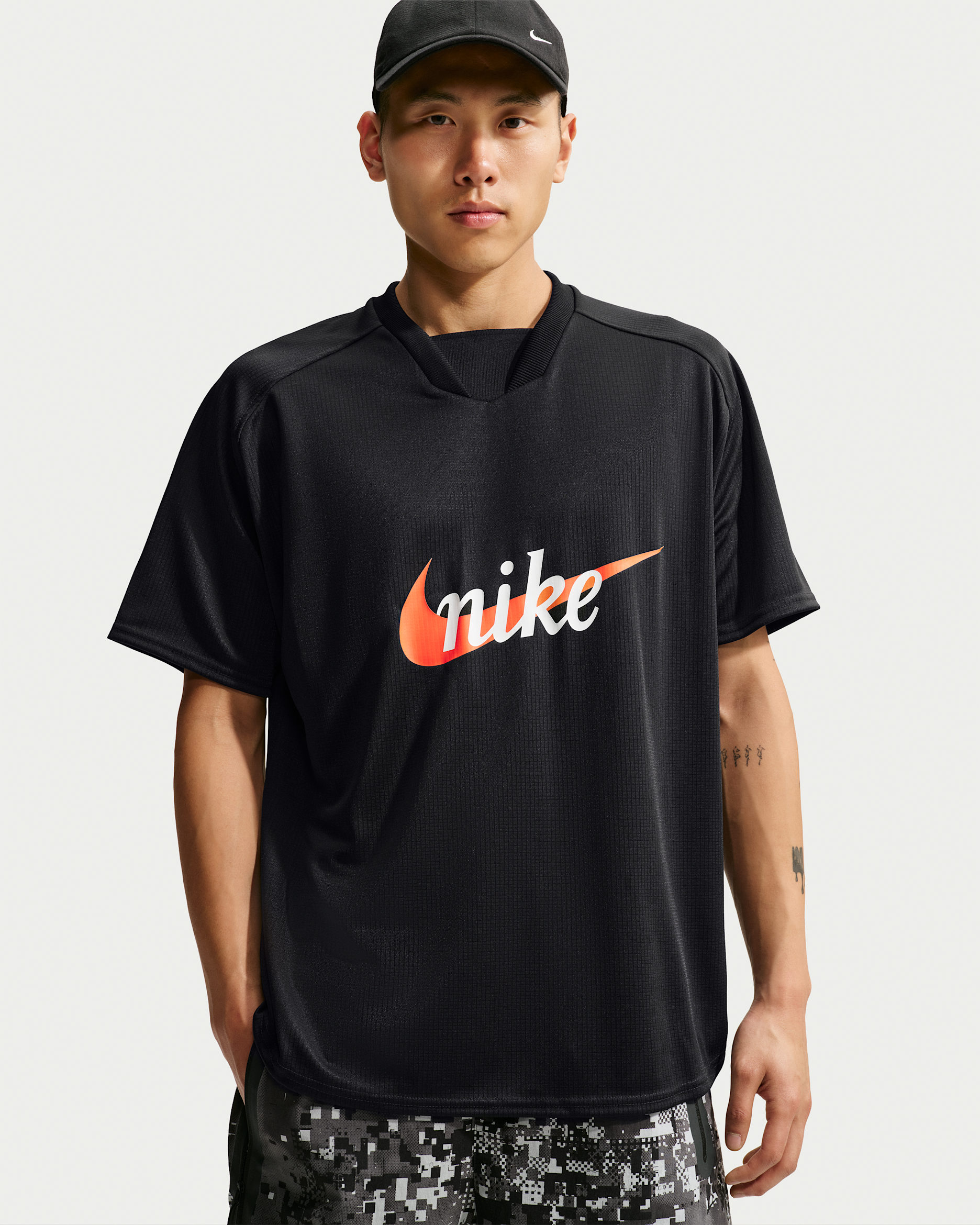 Nike Sportswear Club Men's Jersey - Black/White/Safety Orange