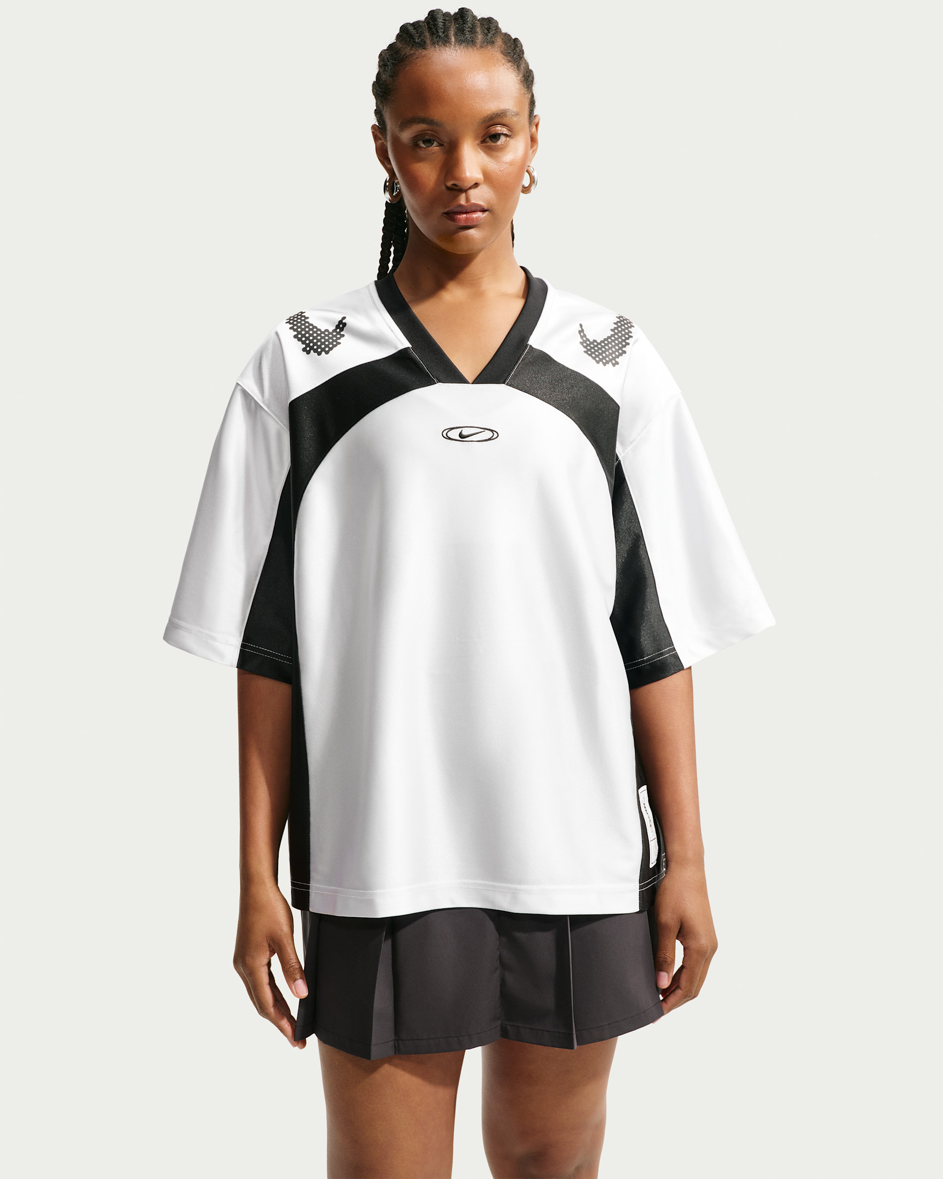 Nike Sportswear Women's Oversized Jersey - White/Black/Black/Black