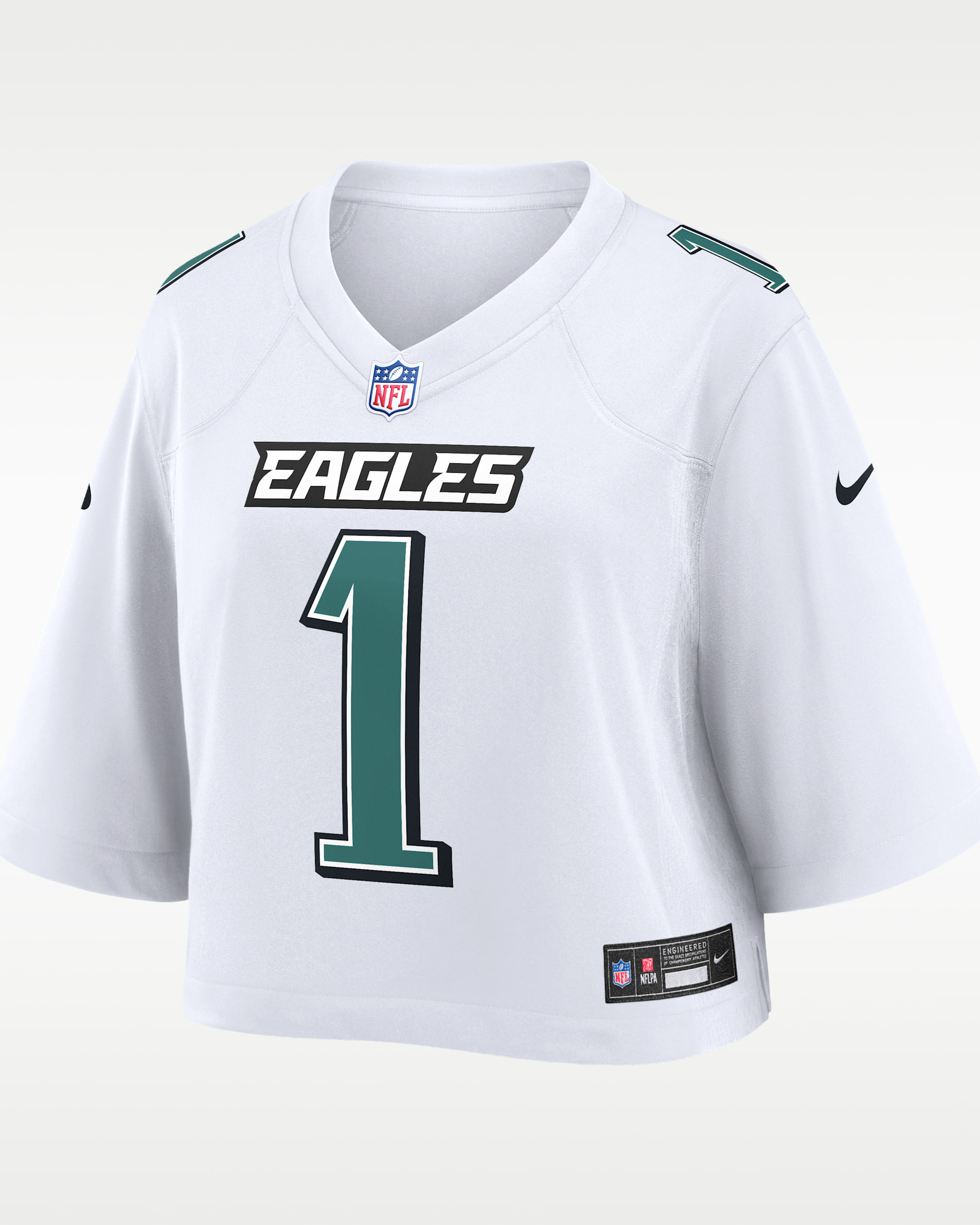 Jalen Hurts Philadelphia Eagles Women's Nike NFL Cropped Tundra Game Jersey - White