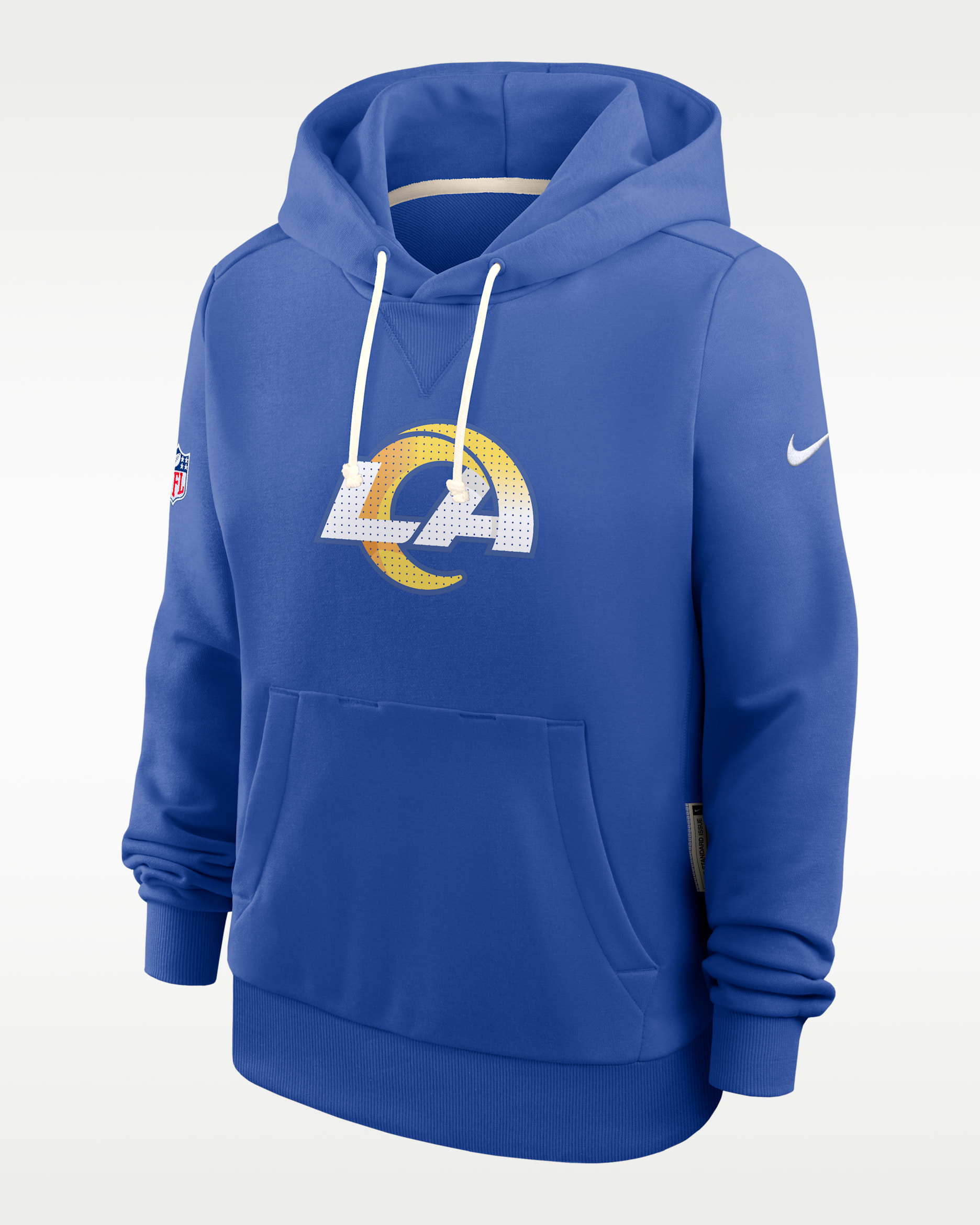 Sudadera con gorro sin cierre Nike Dri-FIT de la NFL para mujer Los Angeles Rams Sideline - Royal