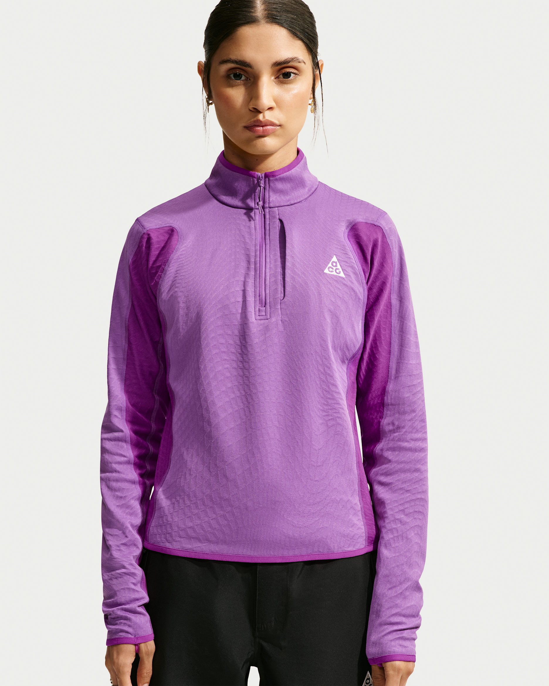 ACG "Wolf Grid" Women's Therma-FIT 1/2-Zip Hiking Top - Monarch Purple/Bold Berry/Summit White