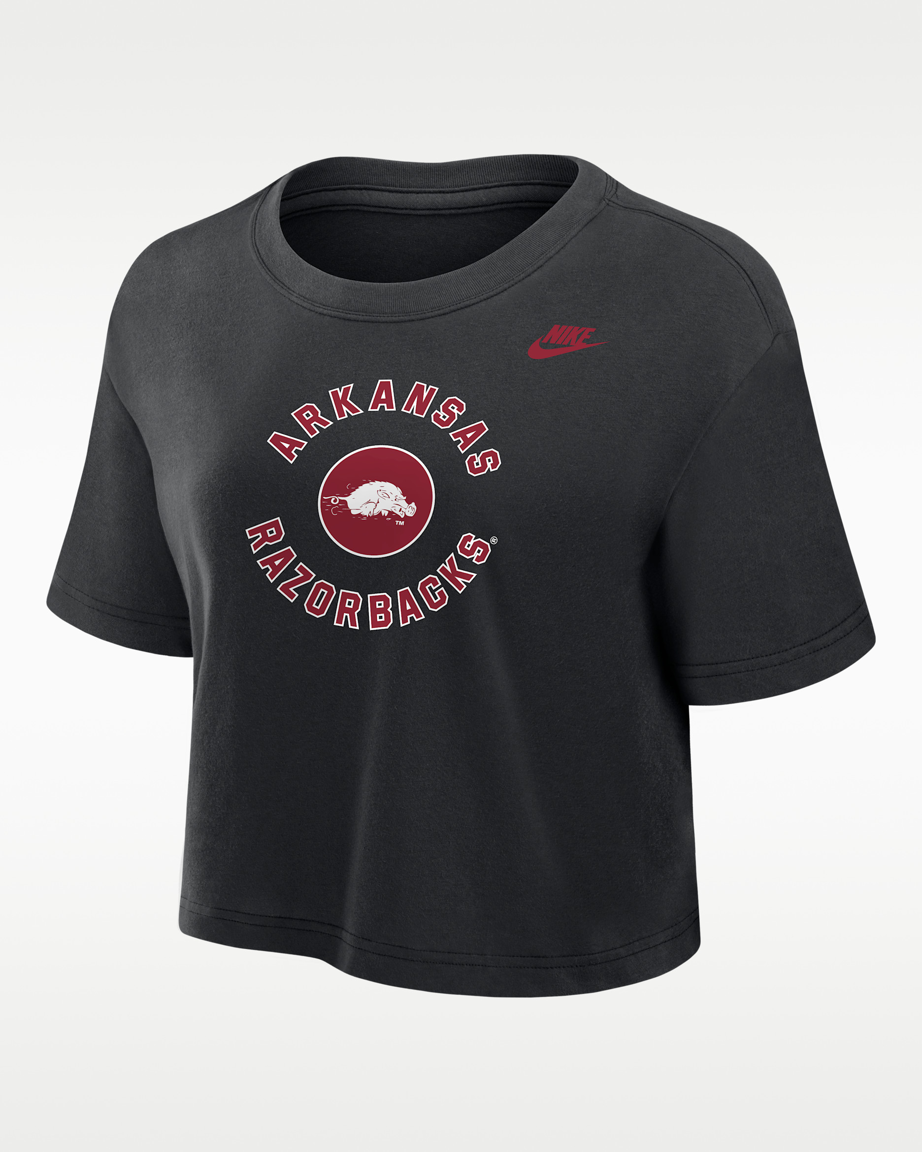 Arkansas Razorbacks Women's Nike Dri-FIT Cropped T-Shirt - Black
