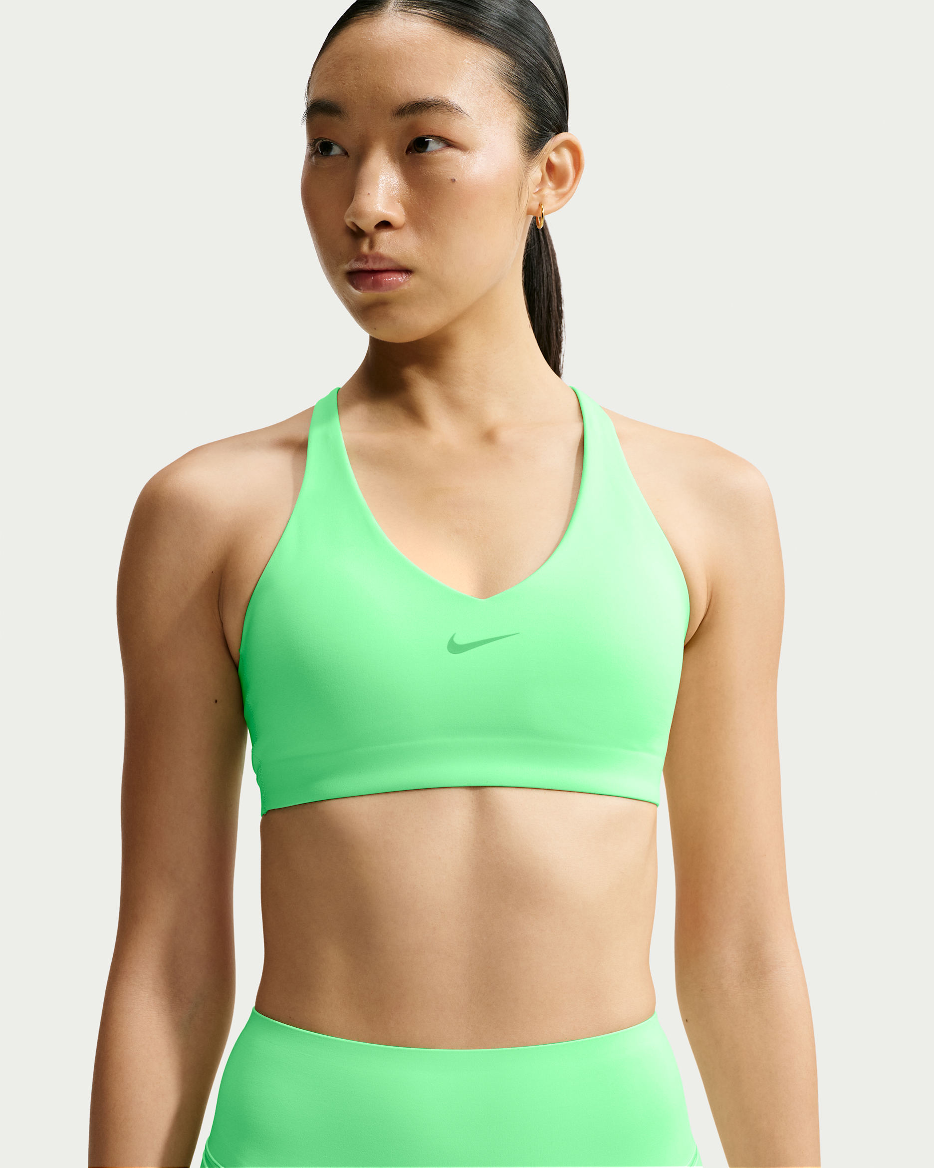 Nike Universa Women's Medium-Support Padded Sport Bra - Illusion Green/Light Green Spark/Green Spark