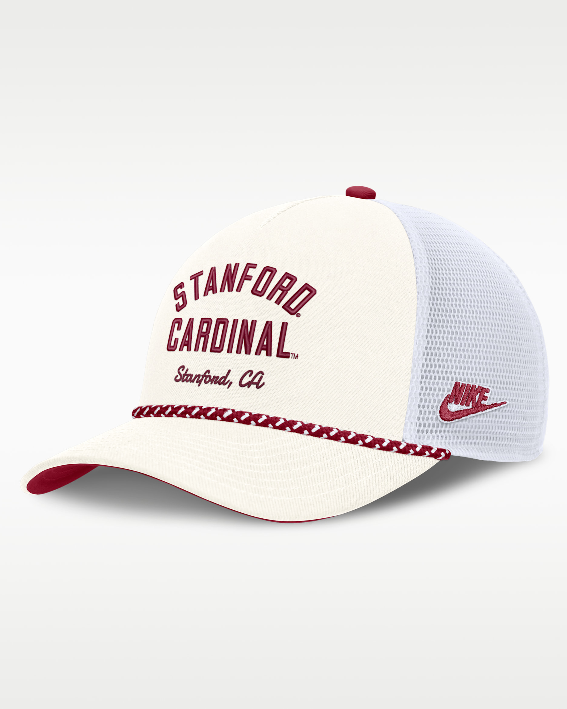 Stanford Denim Men's Nike College Trucker Adjustable Hat - White