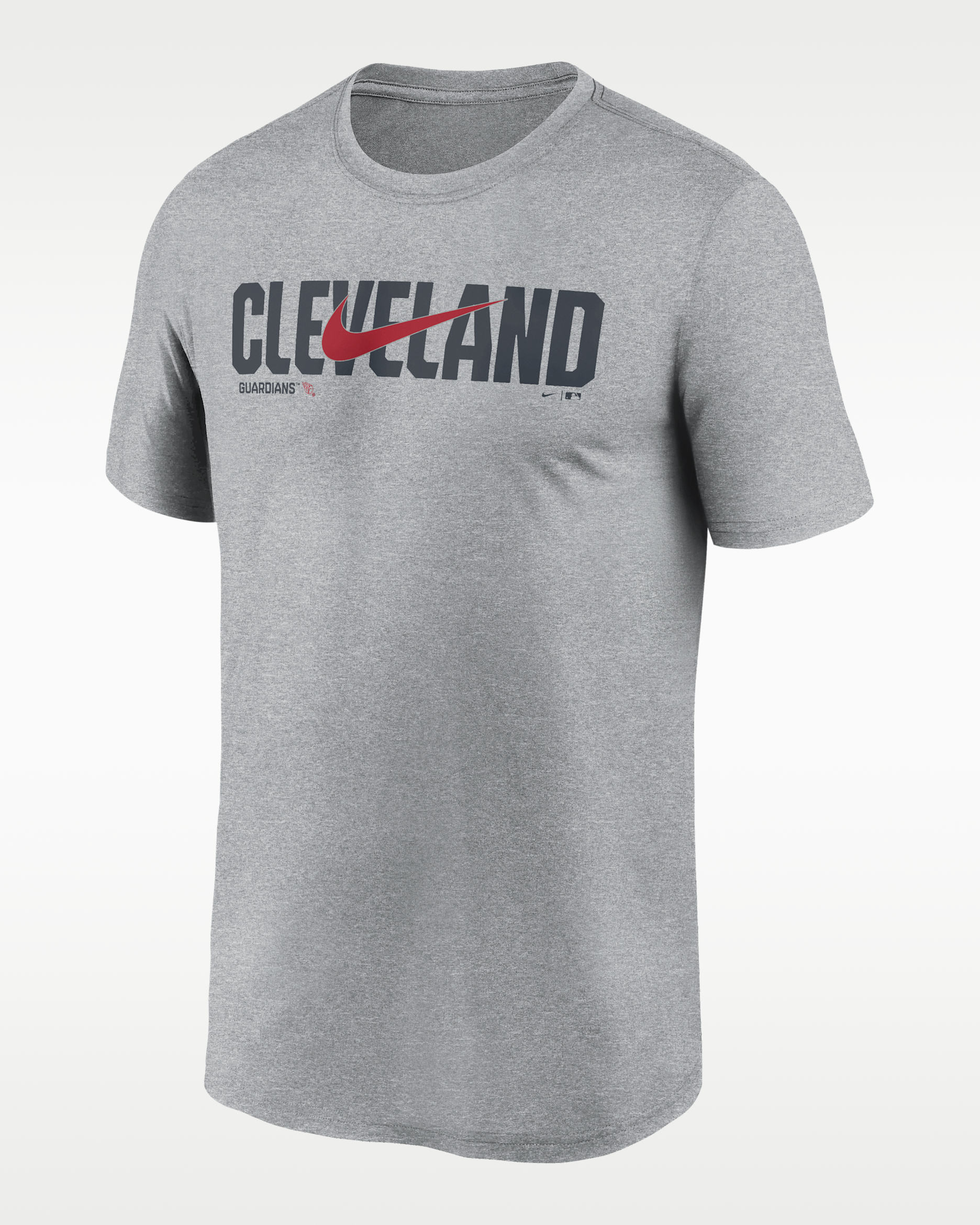 Cleveland Guardians Swoosh Legend Men's Nike Dri-FIT MLB T-Shirt - Grey Heather