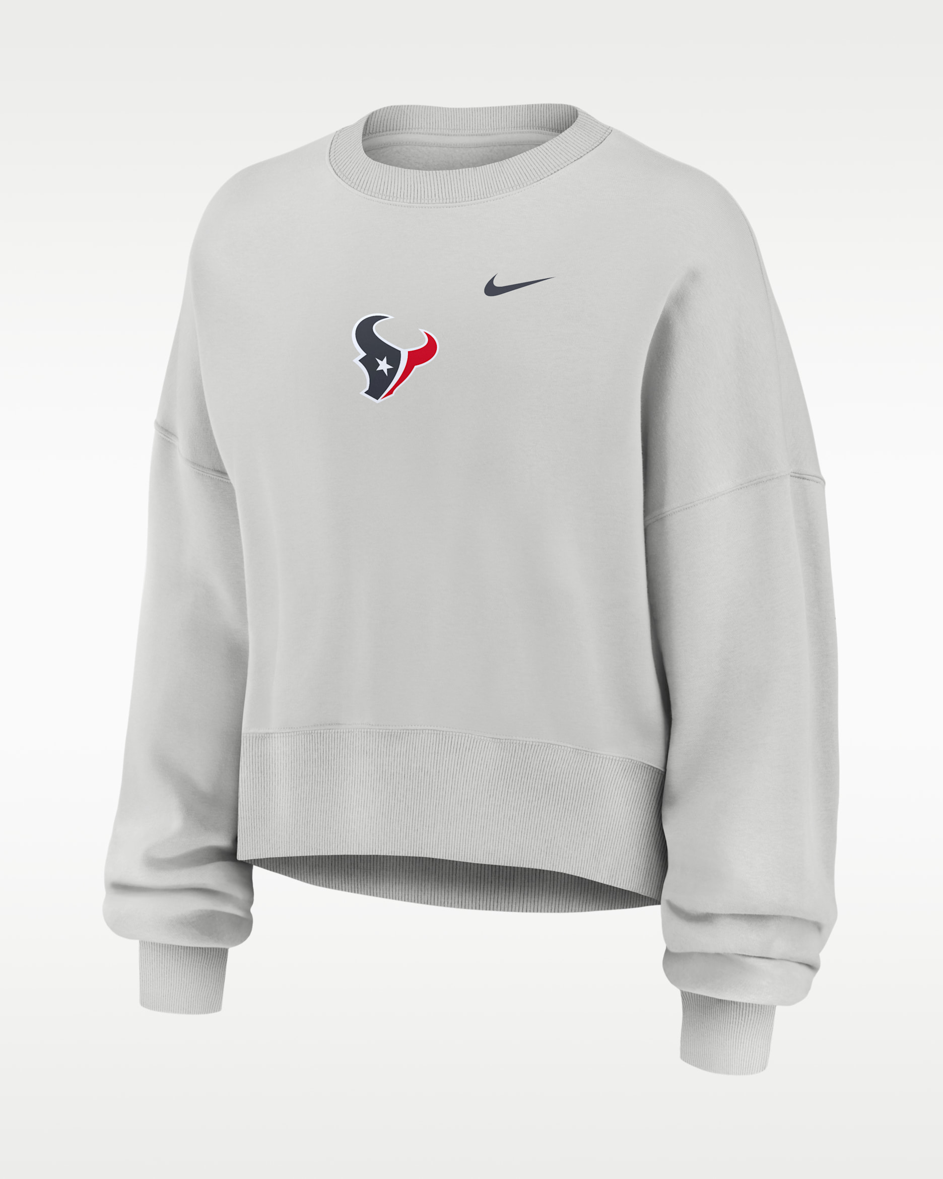 Houston Texans Primetime Phoenix Women's Nike NFL Oversized Pullover Crew - Grey