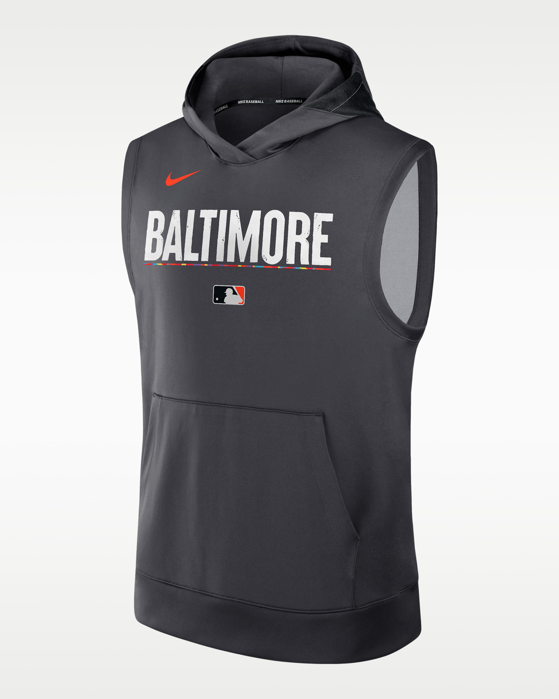 Baltimore Orioles Authentic Collection City Connect Men’s Nike Dri-FIT MLB Sleeveless Pullover Hoodie - Anthracite