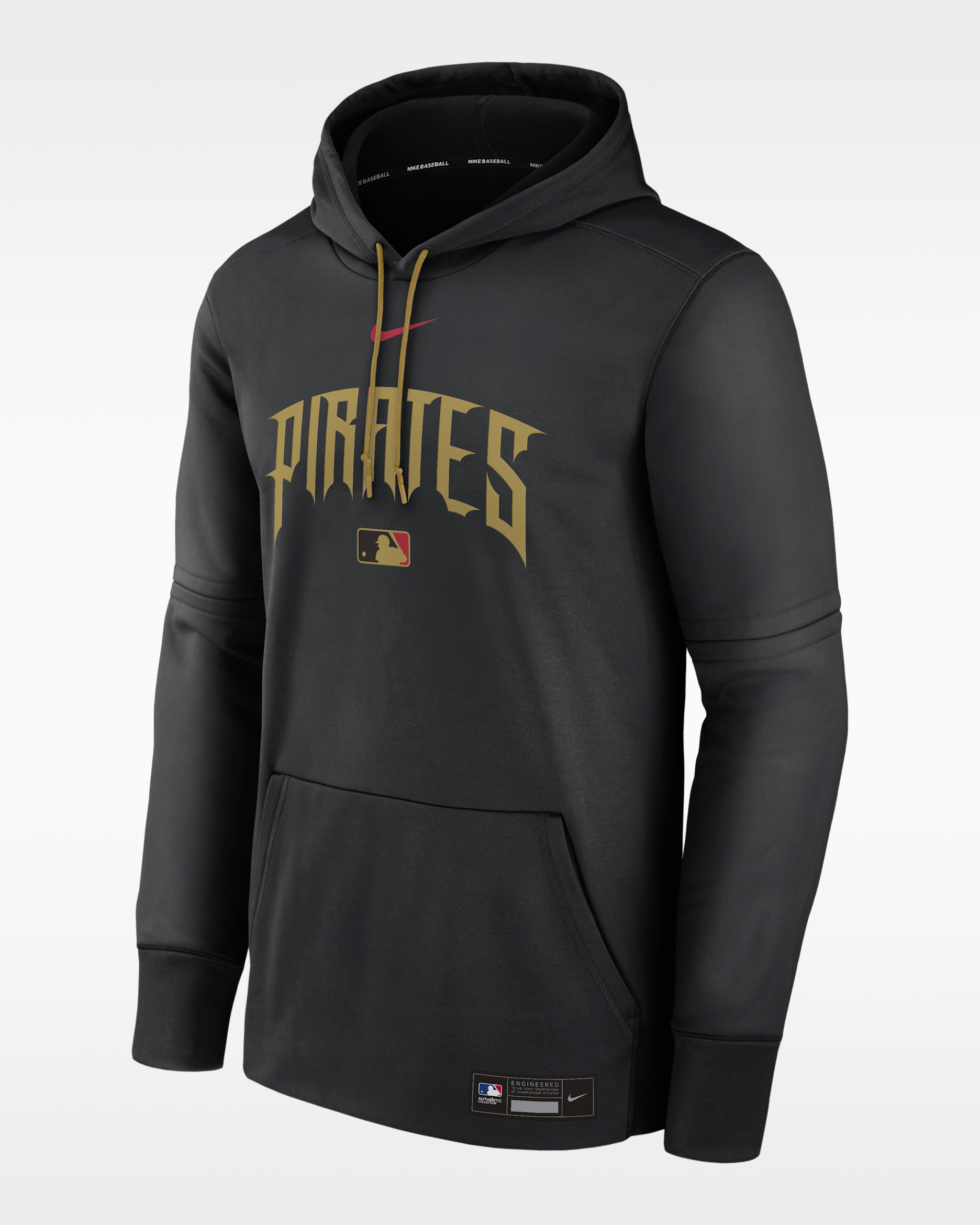 Pittsburgh Pirates Authentic Collection City Connect Men's Nike Therma MLB Pullover Hoodie - Black