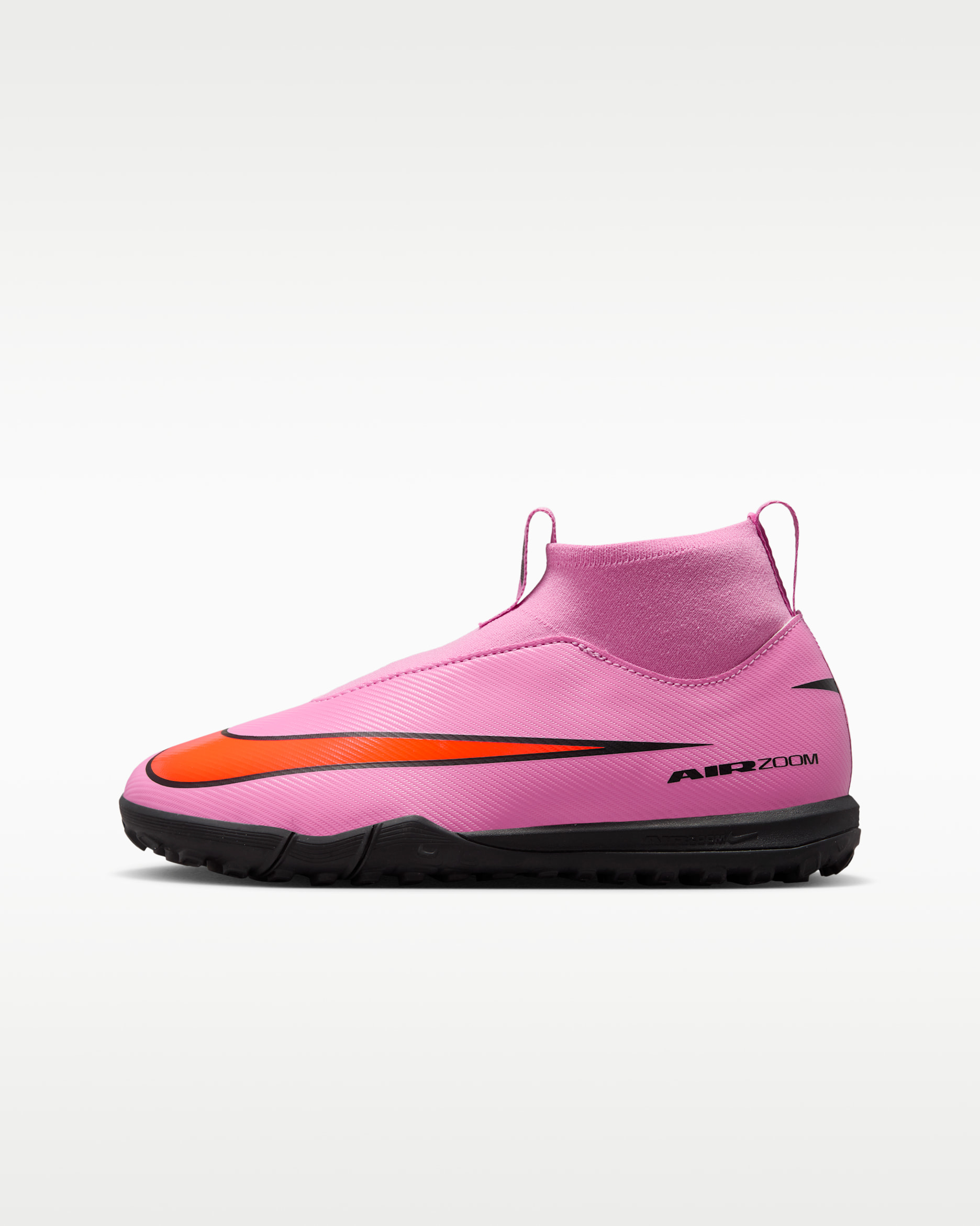 Nike Jr. Mercurial Superfly 10 Academy high top voetbalschoenen voor kleuters/kids (turf) - Magic Flamingo/Total Crimson/Zwart