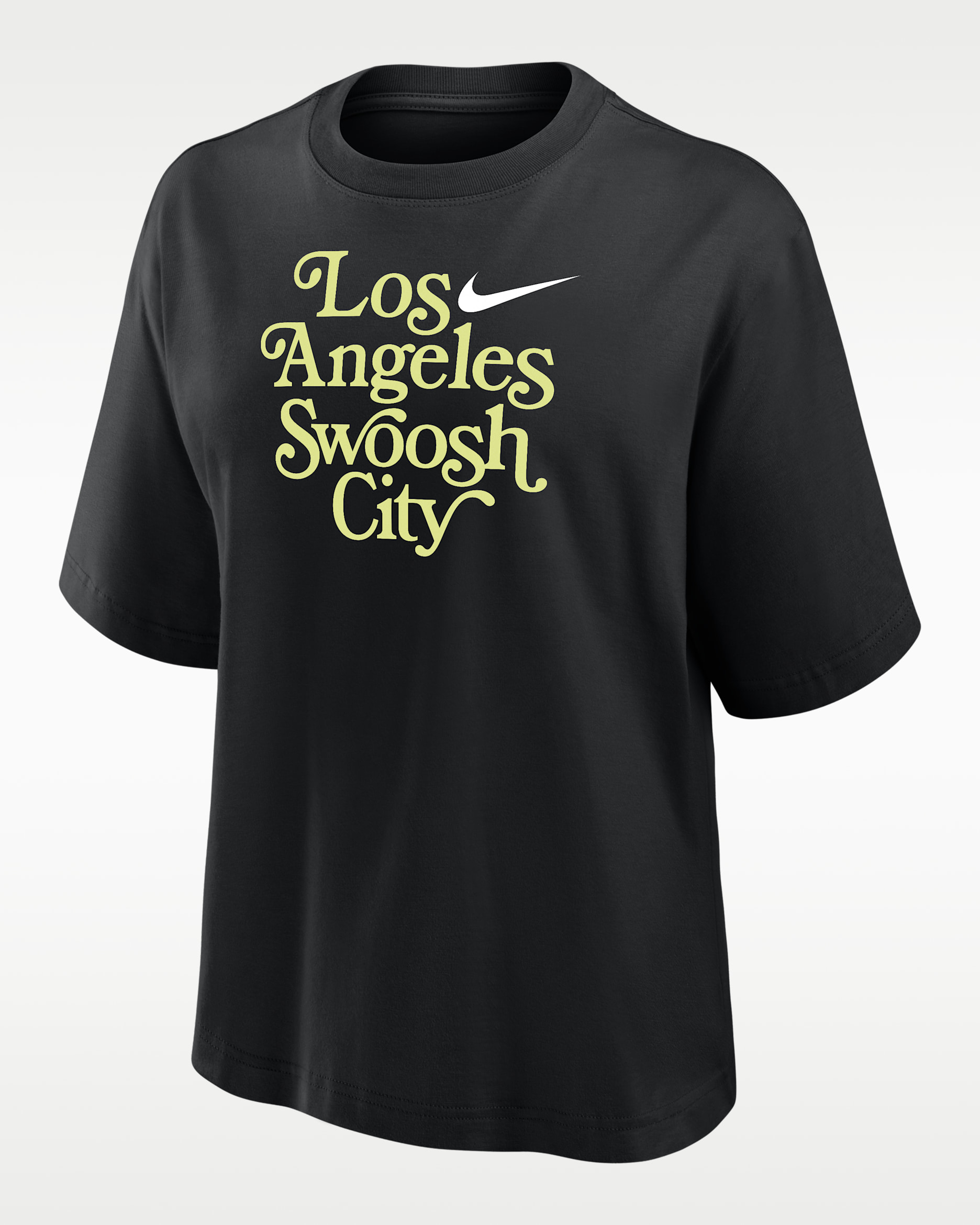 Nike Swoosh Cities Los Angeles Women's Short-Sleeve Boxy T-Shirt - Black