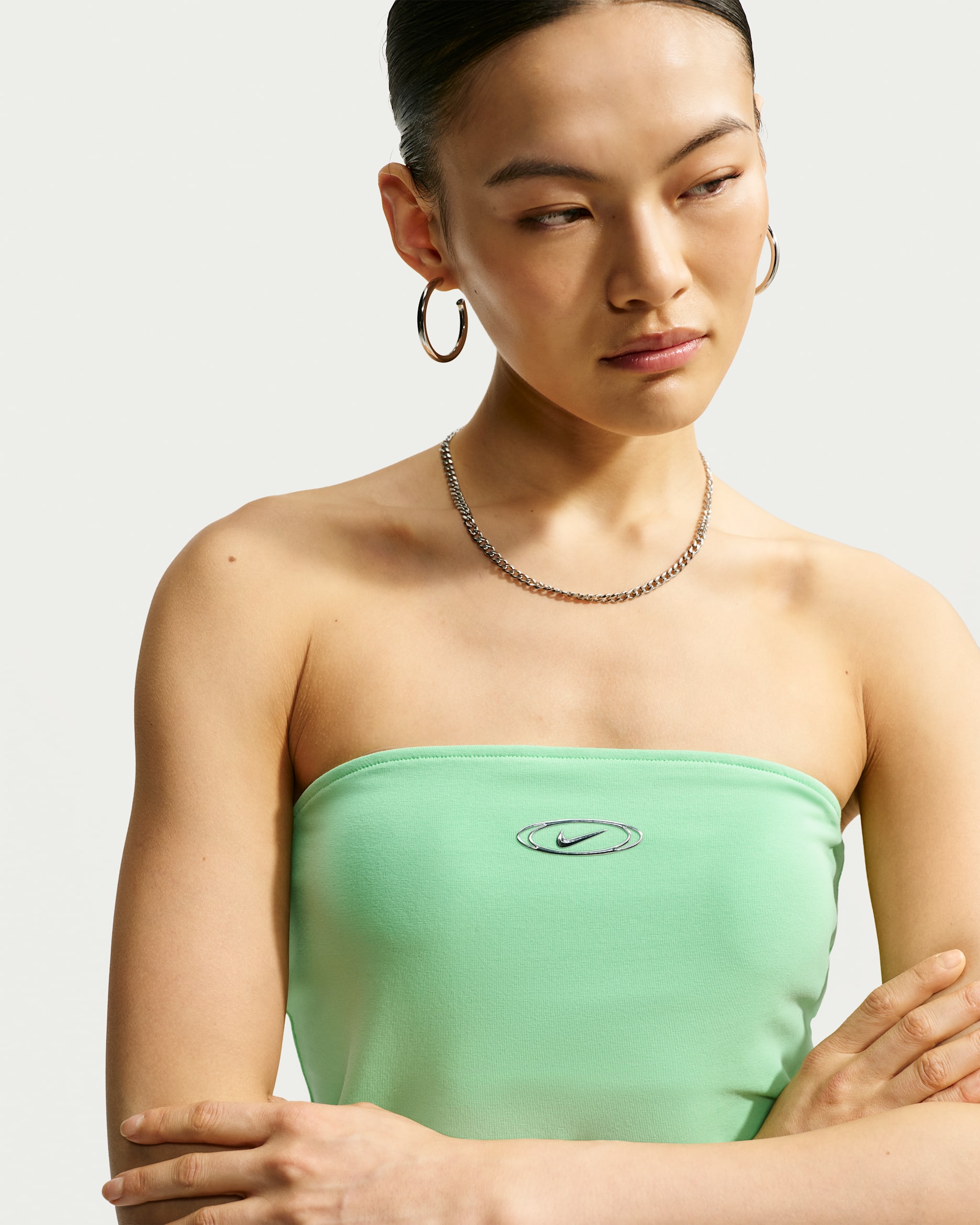 Nike Sportswear Women's Tight Tube Top - Illusion Green/Metallic Silver
