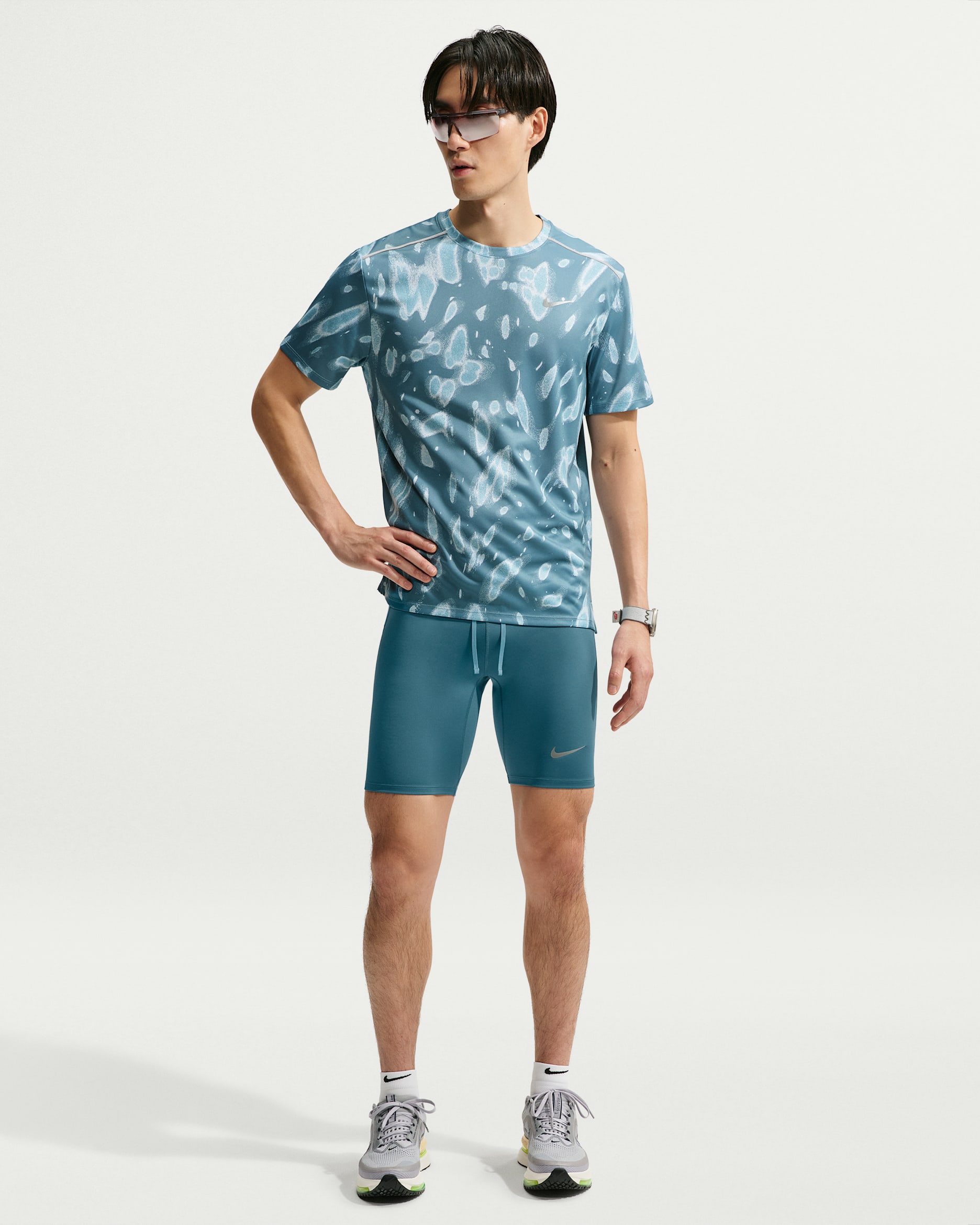 Nike Fast Dri-FIT halblange Lauftights mit Innenslip für Herren - Smokey Blue