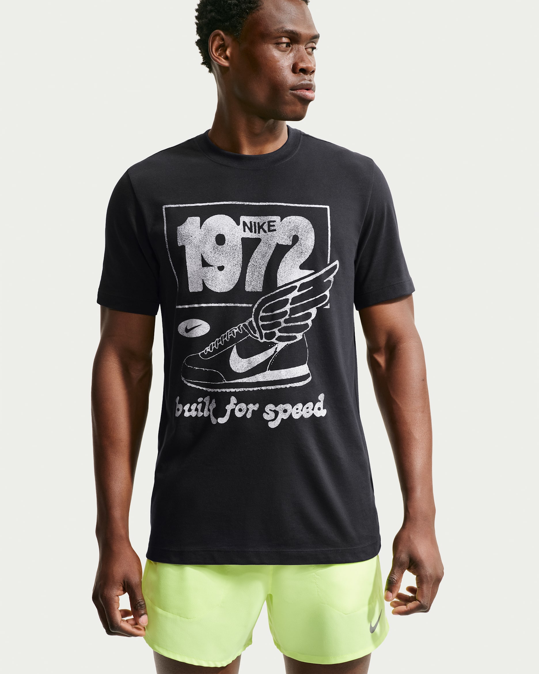 Playera de correr Dri-FIT para hombre Nike - Negro/Gris niebla